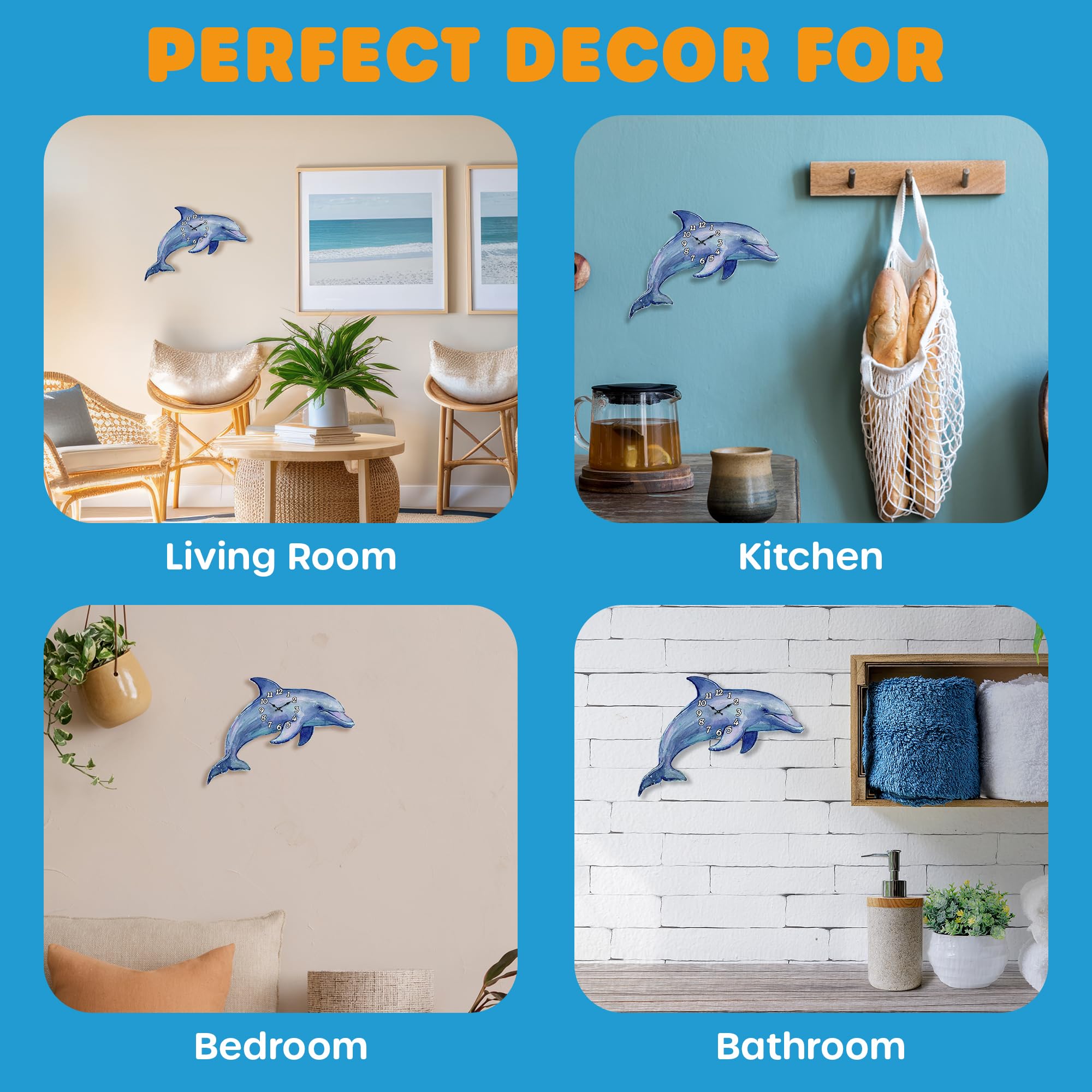 Sea Creations Horloge murale en bois – Thème côtier, nautique et plage | Pièce décorative et esthétique Sea Creations Horloge murale en bois – Thème côtier, nautique et plage | Pièce décorative et esthétique