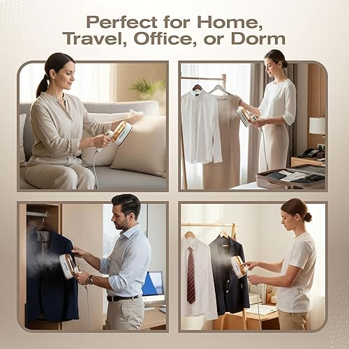 Miniatura 9 de Steamer for Clothes & Iron 2 in 1, Portable Clothes Steamer Handheld & Travel Steam Iron for Clothes, 1200W 20s Fast Heat-Up, Foldable Design, 180ml