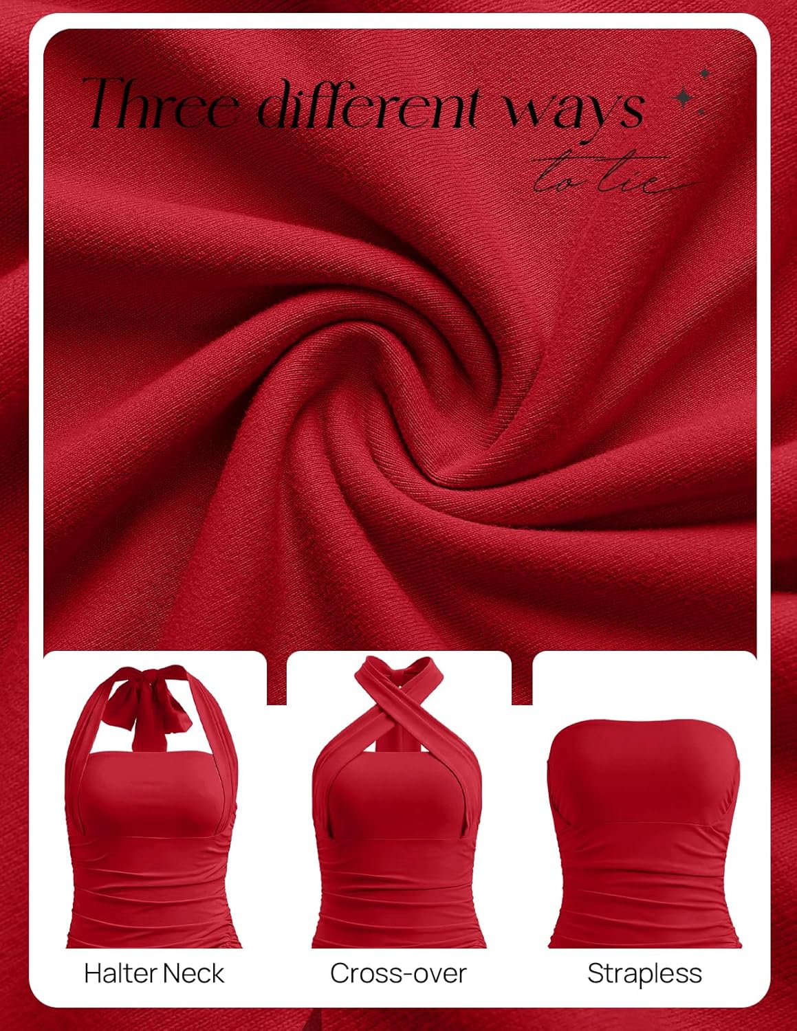 MEROKEETY Women's Wedding Guest Dress Summer Sleeveless Halter Backless Slit Ruched Beach Cocktail Formal Maxi Dresses - Image 4