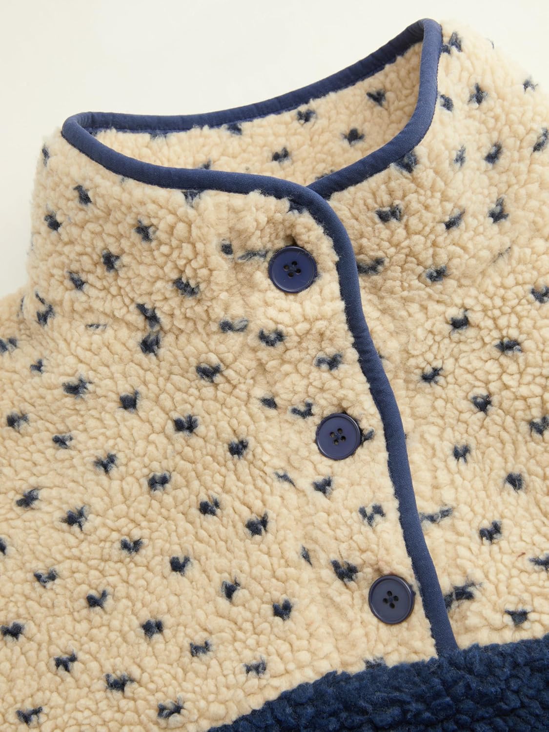 CIDER Fleece Stand Collar Two Tone Patchy Drawstring Oversized Sweatshirt - Image 3