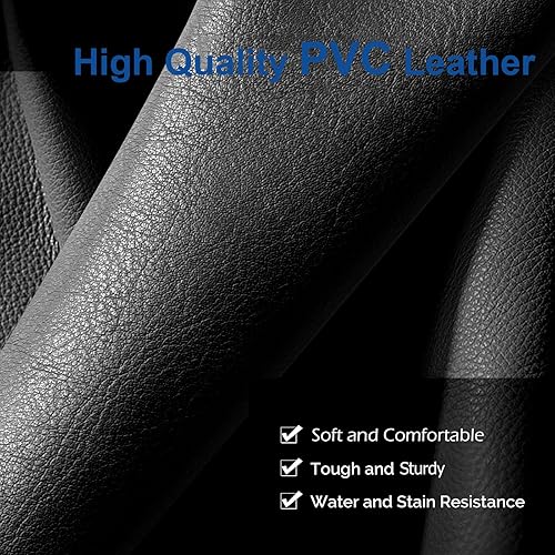 Miniatura 6 de JMU Taburete rodante con ruedas, taburete de asiento grande de cuero de PVC, capacidad de peso de 400 libras, altura ajustable resistente para