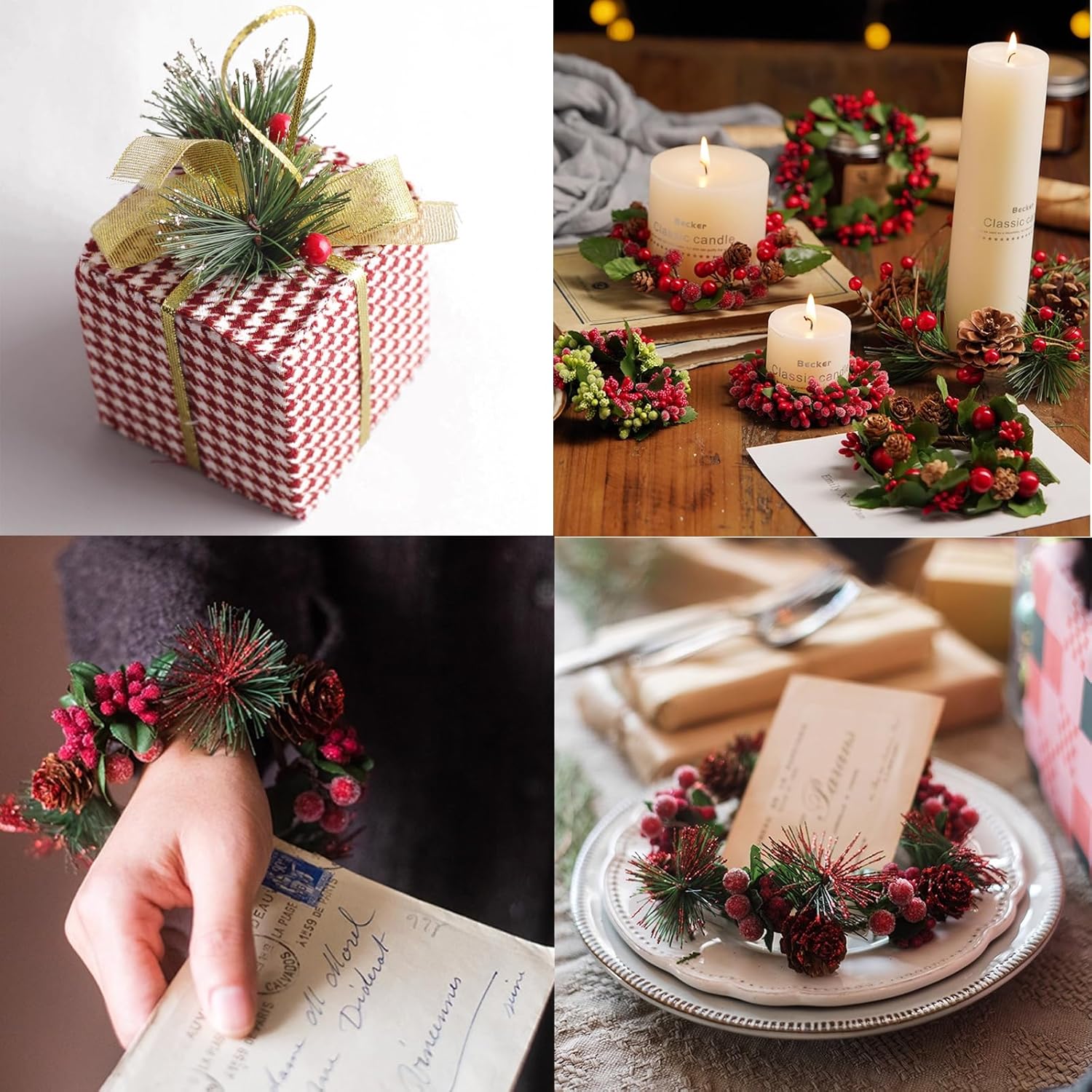 NSBELL 21PCS Artificial Green Pine Needles Branches Small Twigs Stems Picks Fake Greenery for Christmas Garland Wreath Embellishing and Home Holiday Garden Decoration - Image 5