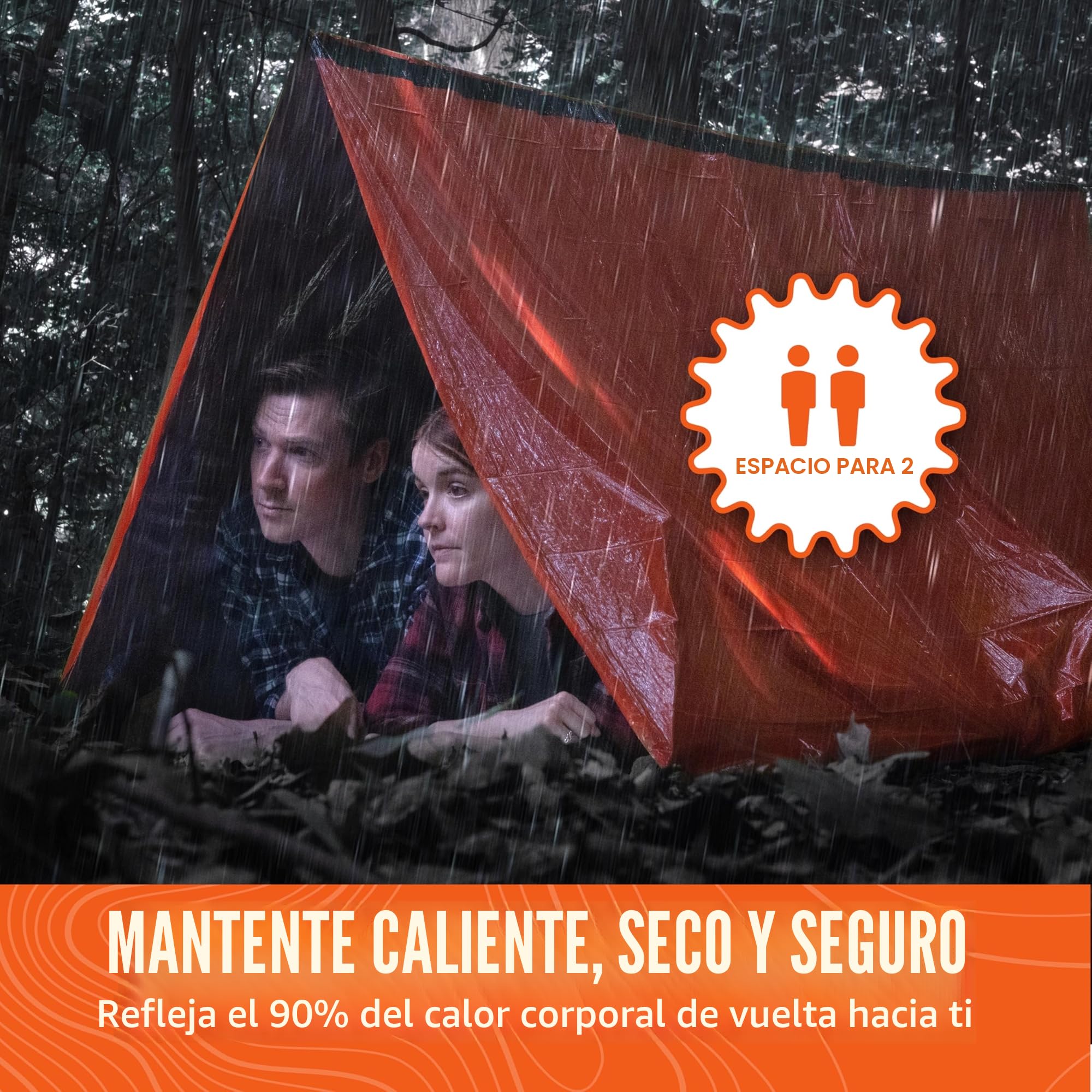 Go Time Gear Life Tent - Tienda de campaña de Supervivencia de Emergencia para 2 Personas, Uso como Tienda de Supervivencia, Refugio de Emergencia, Tienda de Tubo, Lona de Supervivencia, Incluye