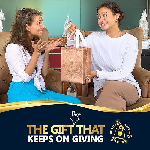 Miniatura 139 de Nush Nush Bolsas de regalo doradas extragrandes – Juego de 12 bolsas de regalo reutilizables extra grandes con asas – Bolsas de regalo XL perfectas