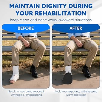 JFMkaer Cast Sock Cover for Foot 2Pcs, Toe Portective Cover, Adjustable and Non-slip Cast Sock Toe Cover for Women Men, Toe Sock Cover for Casted Foot