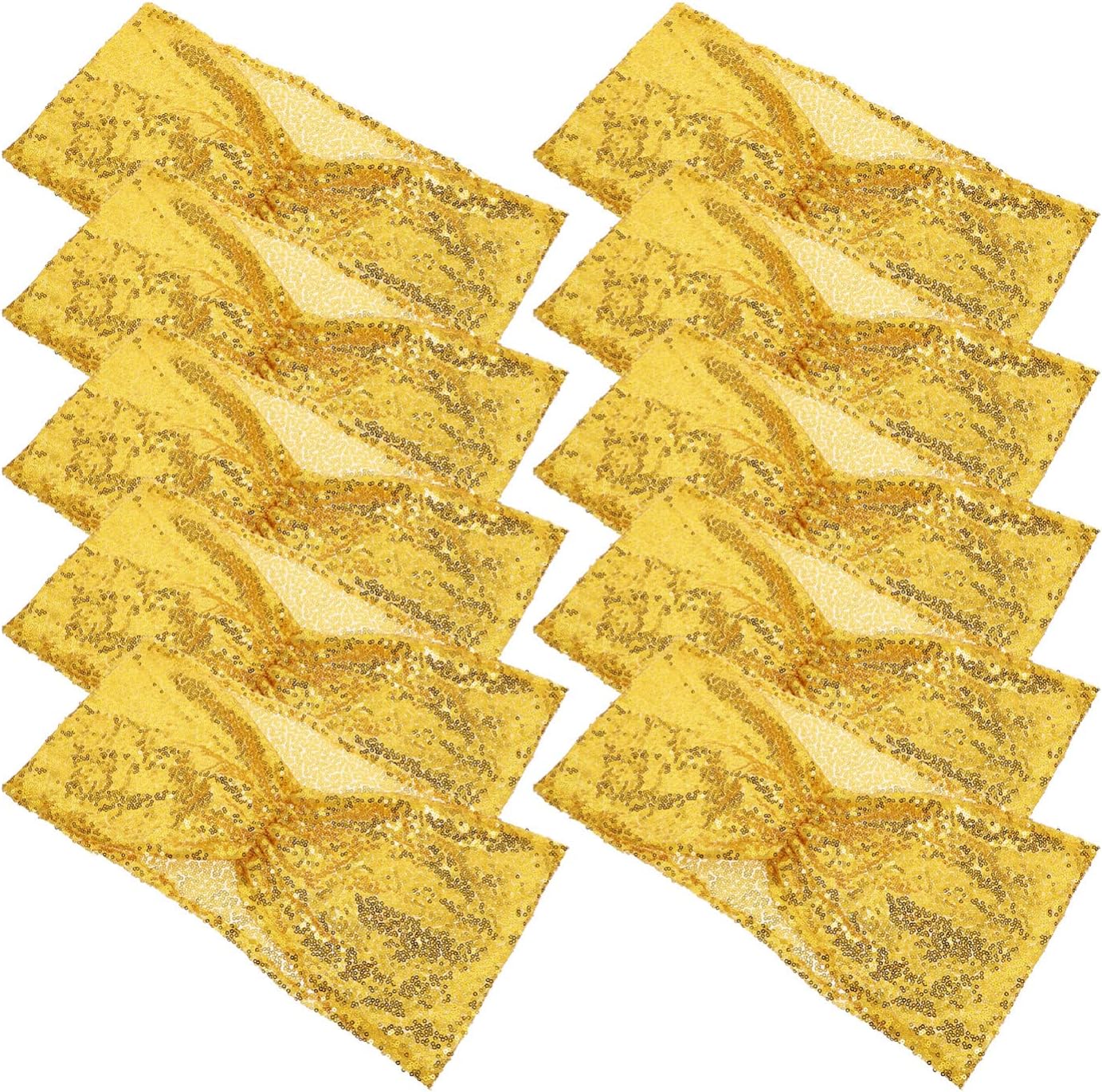 VOSAREA 10pcs Sequin Chair Sashes for Weddings and Parties Decorative Banquet Chair Bows Easy to Install for Elegant Events and Home Decor