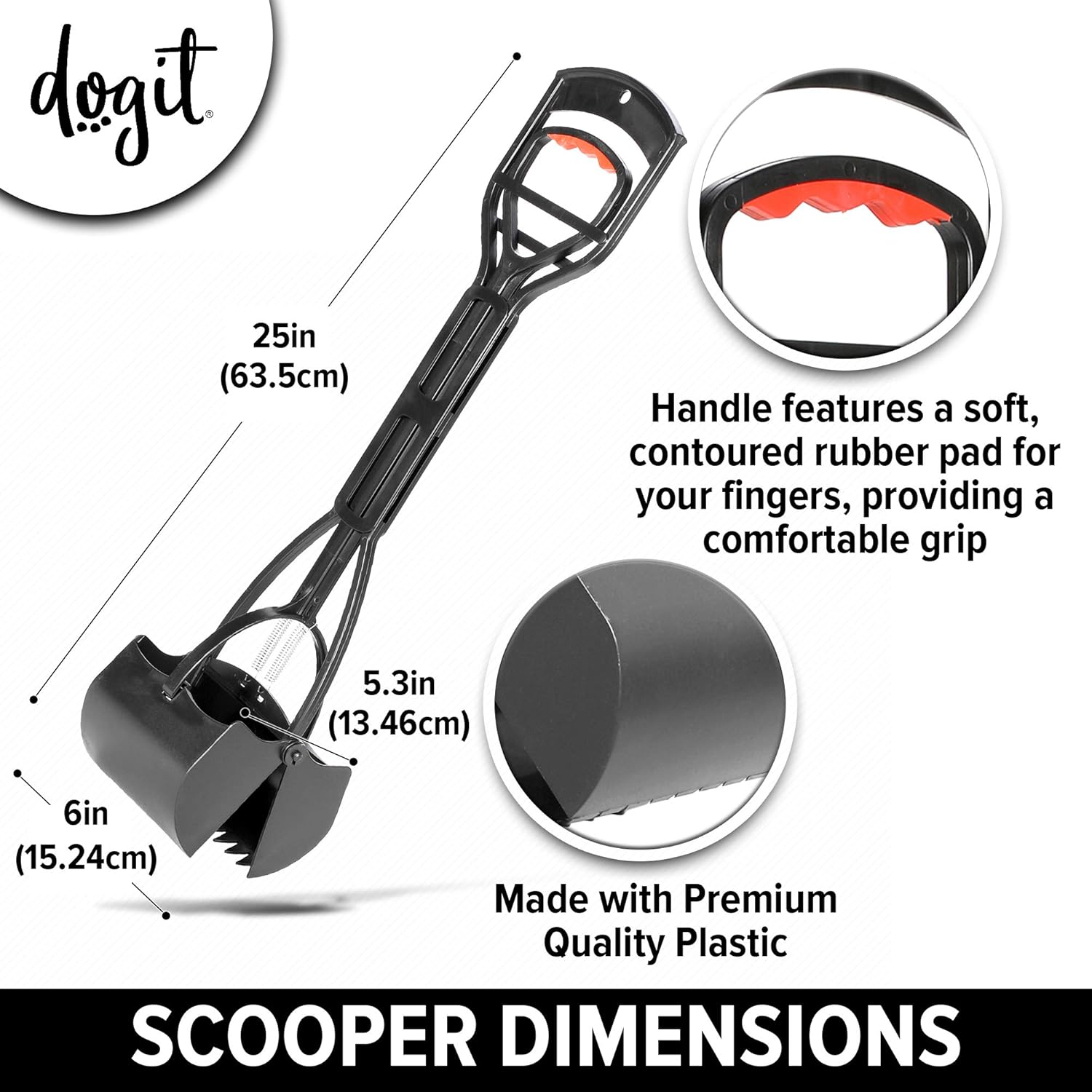 Dogit Jawz Dog Waste Scooper, Dog Pooper Scooper for Grass and Gravel
