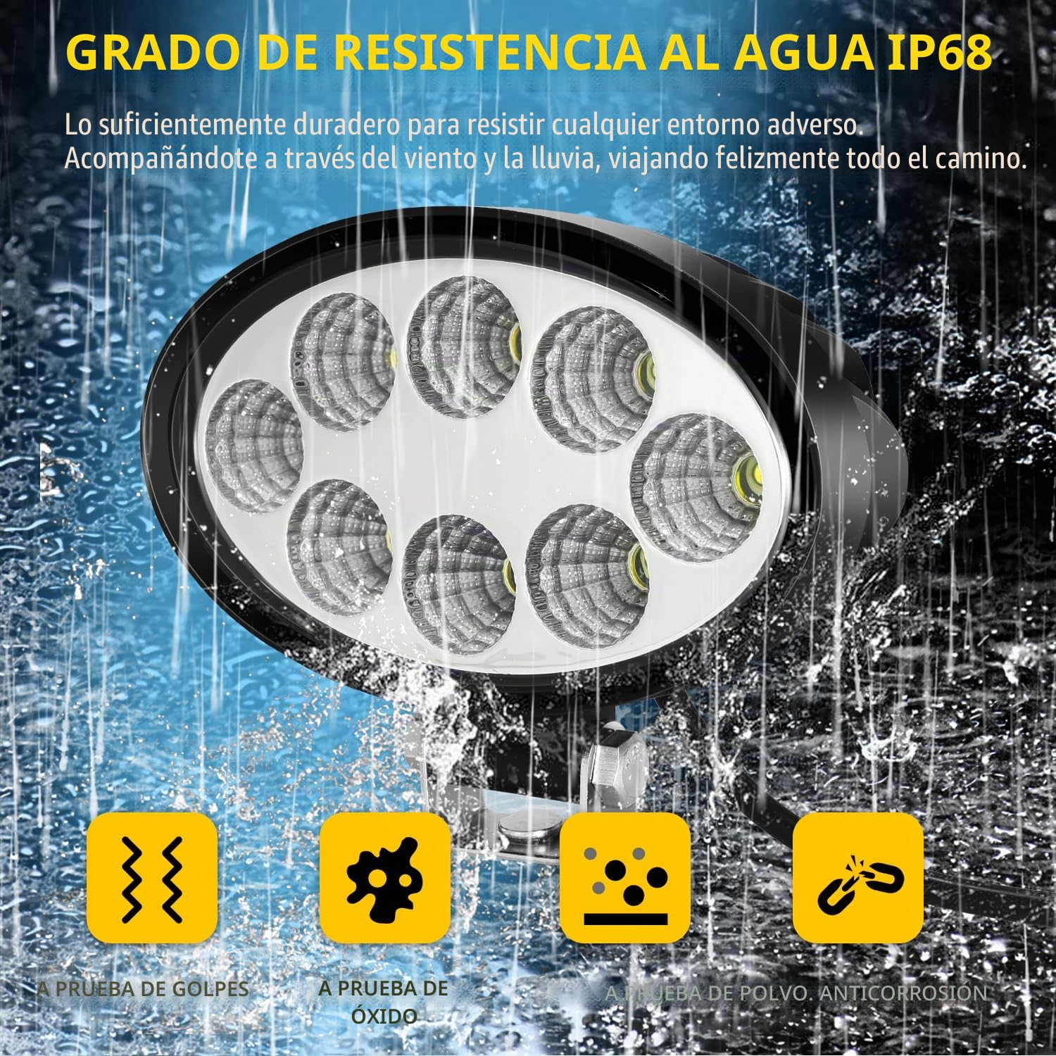 10x24w Oval Faro de Trabajo，Foco Led Coche Luz de Trabajo LED 12V 24V，IP68 Impermeable de Faros Led for Tractor，Off Road，Motorcycle，Bicicleta