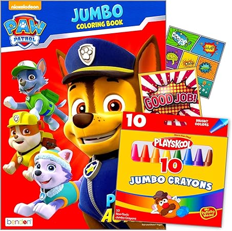 Download Amazon Com Paw Patrol Coloring Book And Crayons Bundled With 2 Specialty Separately Licensed Gww Reward Stickers Toys Games
