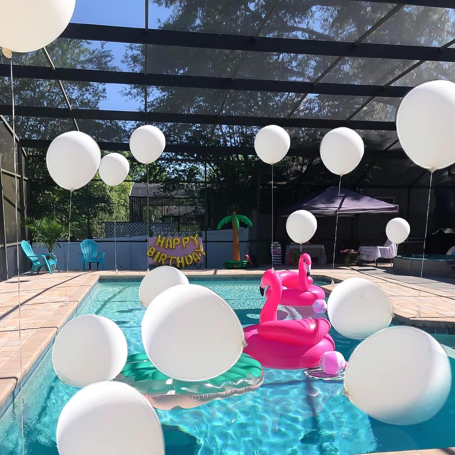 5PCS Big White Balloons Giant 36 Inch Large White Balloon Jumbo Balloon for Birthday Wedding Baby Shower Carnival Party New Year's Day Decorations Supplies