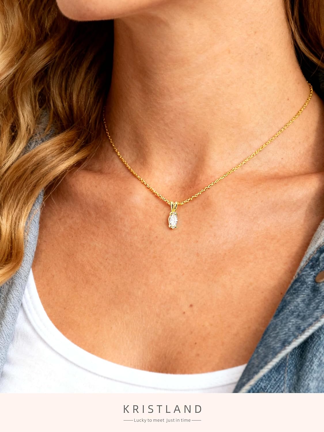 18K Gold Plated Dainty CZ Simulate Diamond Solitaire Marquise Flower Choker Chain Silver Necklace for Women Gift - Image 2