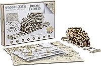 Vista 2 de WOODEN.CITY Dream Express - Rompecabezas de madera 3D para adultos, construye tu propio tren con motor de banda de goma, modelo de autoensamblaje