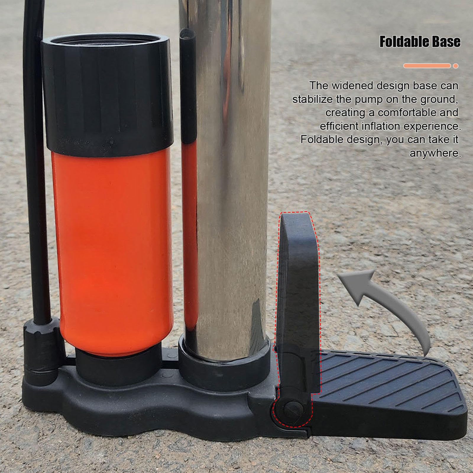 Wysokociśnieniowa Pompa Podłogowa Do Roweru, Pompka Rowerowa, Pompka Stojąca 160PSI Z Zaworami Presta I Schrader, Pompka Do Roweru Z Pompką Do Piłek Igła Do Koszykówki Rowerowej,Silver