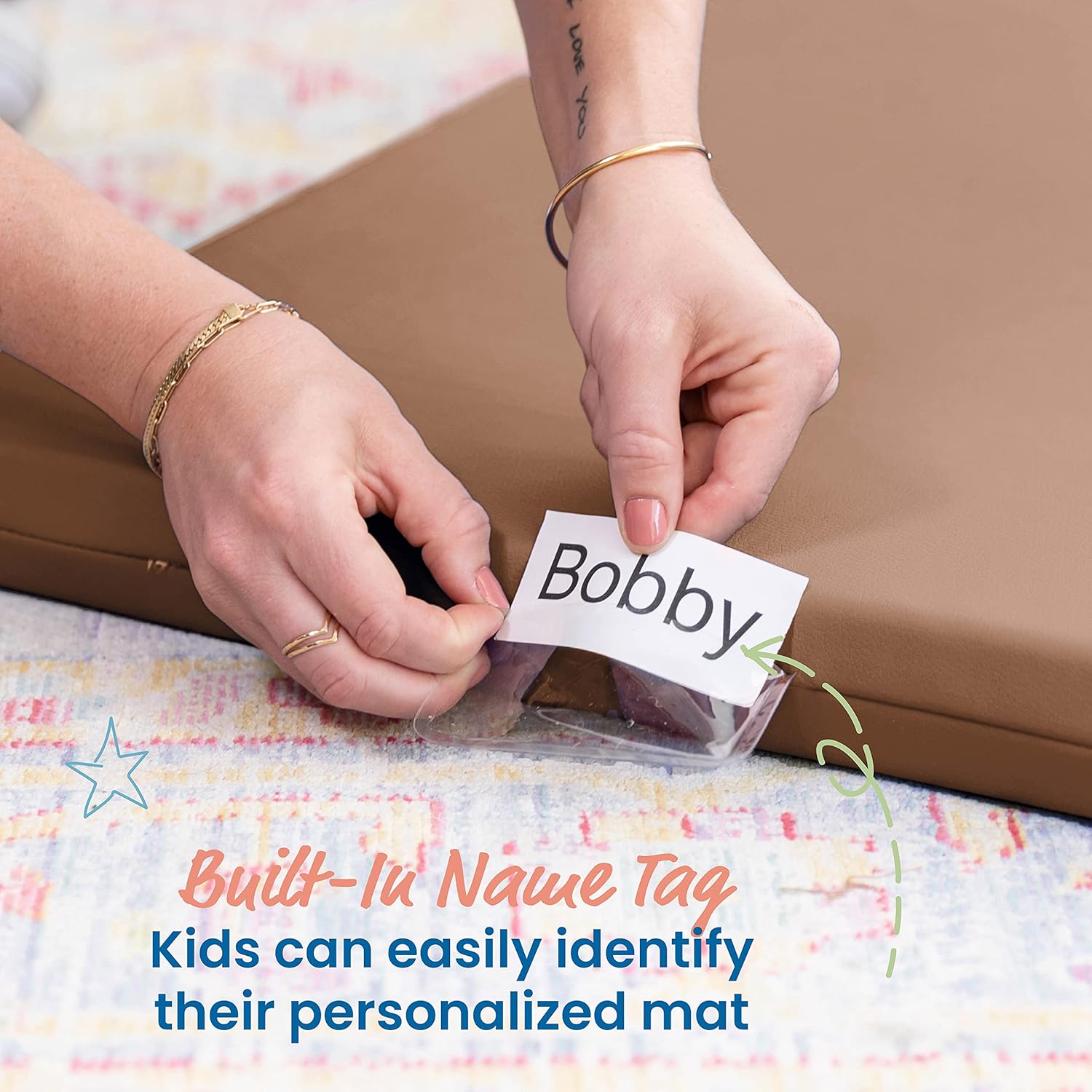 ECR4Kids SoftZone Rainbow Rest Mat, 2in, Sleeping Pad, Earthtone, 5-Piece