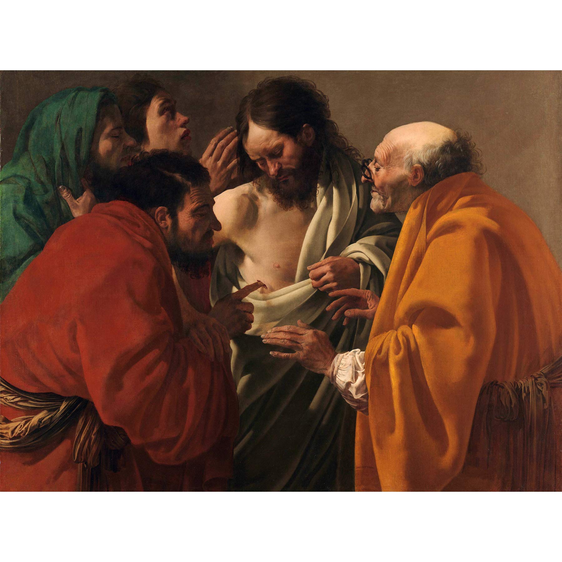 Artery8 Ter Brugghen The Incredulity Of Thomas Painting Premium Wall Art Canvas Print 18X24 Inch