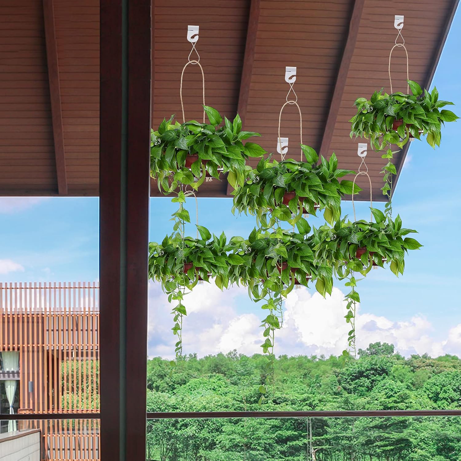 MAKALONE 50 Packs Drop Ceiling Hooks for Hanging, 25 Pairs Right and Left Ceiling Hooks and 25pcs Ceiling Hook Clips Suspended T-Bar Clips for Home Classroom Office Wedding Hanging Plants