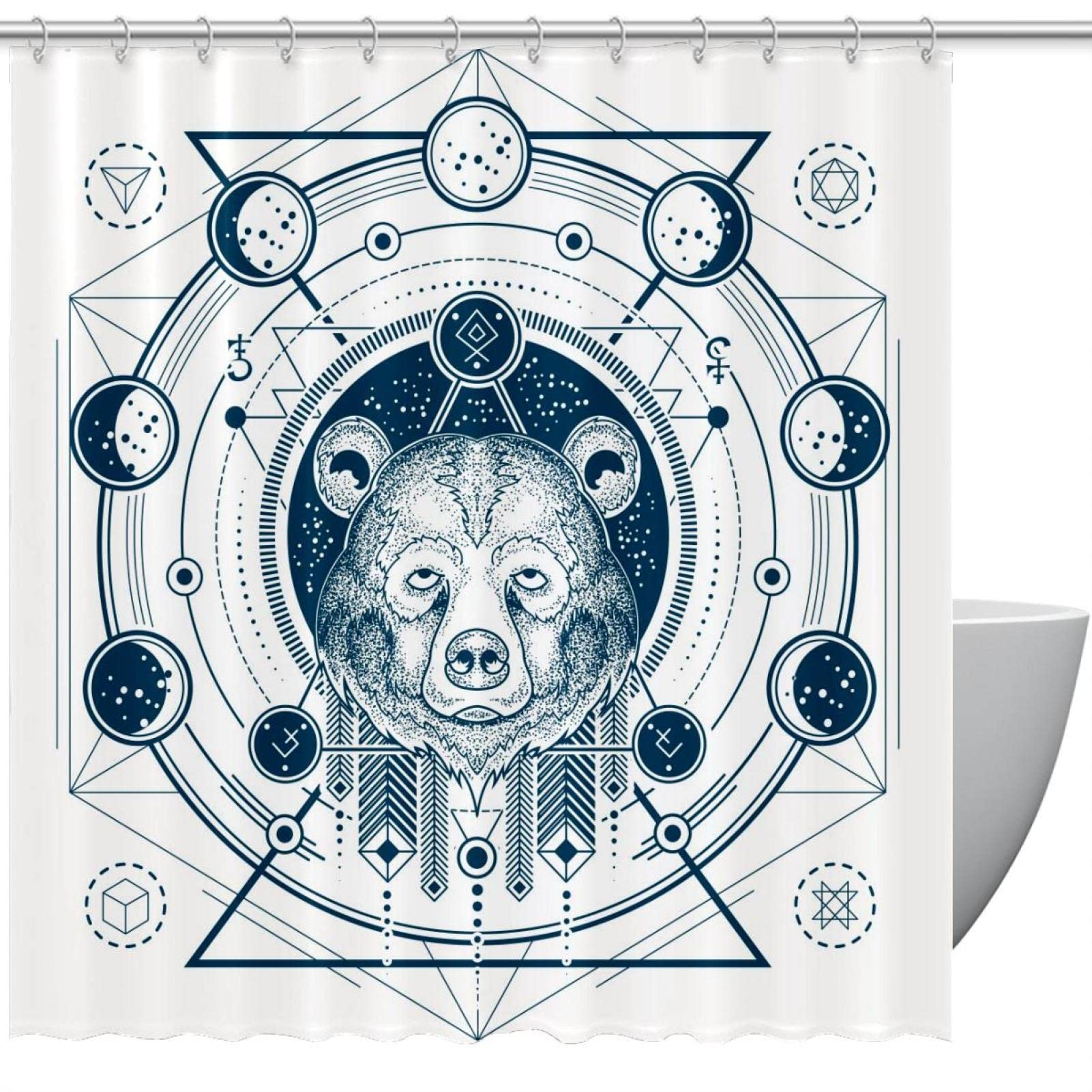 Rideau de douche ours coloré 183x183cm imperméable