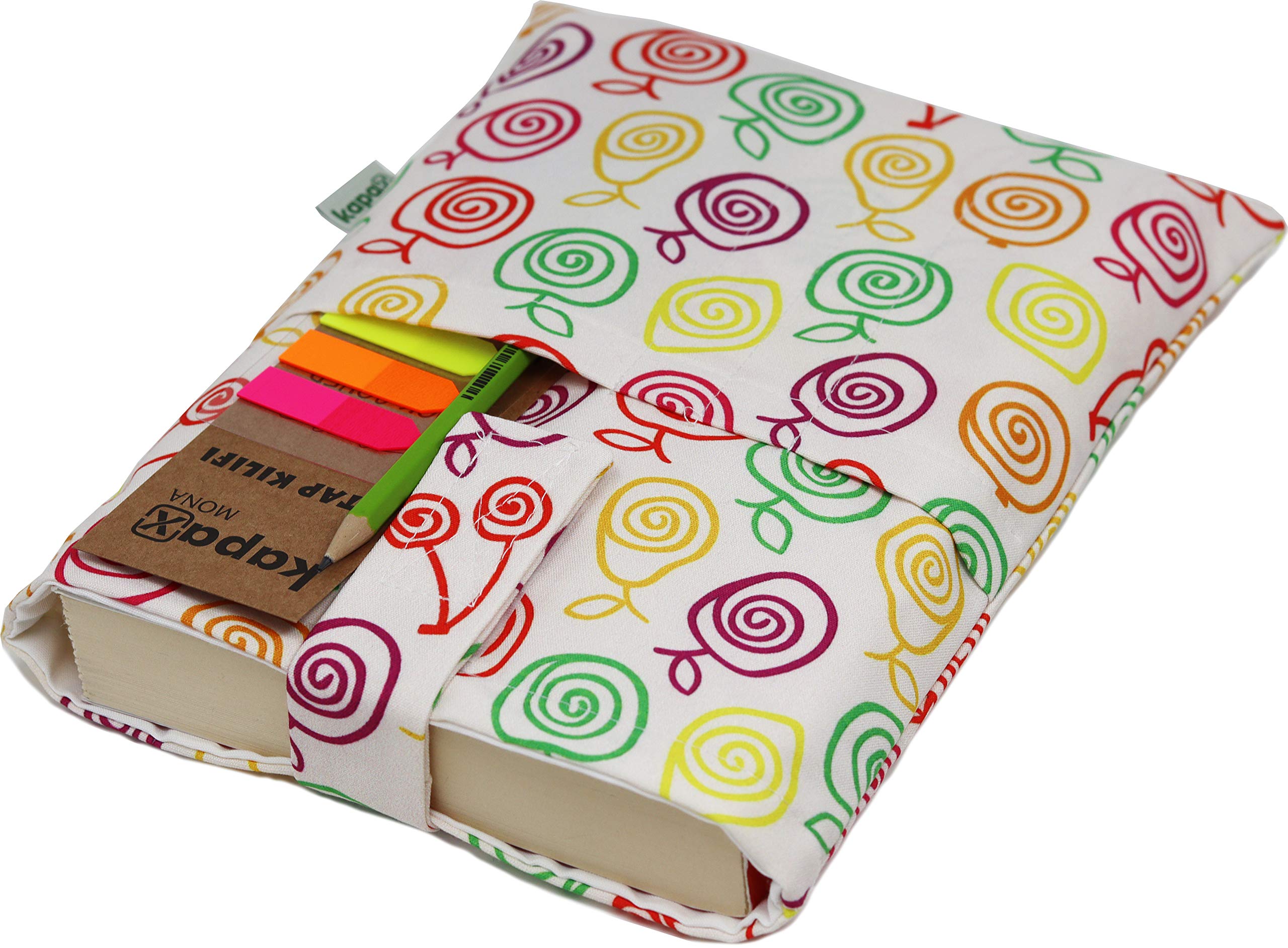 Hoes voor paperback boeken - hardcover voor paperback, wasbare stof, waterdicht, boekenbescherming - gewatteerd, tablet-beschermhoes voor volwassenen (Schedel