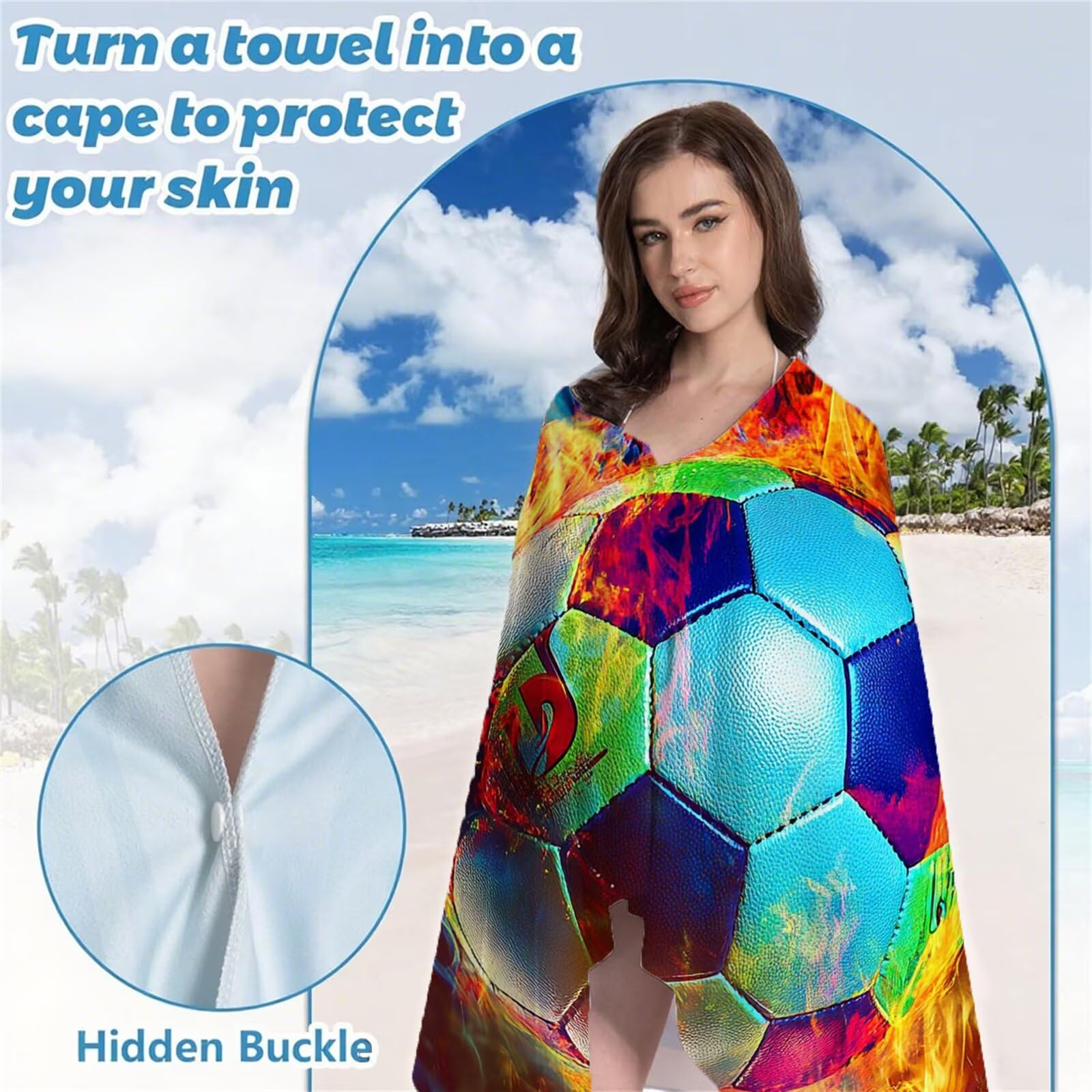 Serviette de Plage XXL 220x100 cm Anti Sable et Séchage Rapide Microfibre Drap de Plage Serviette de Bain Grande Taille Drap de Bain pour Homme Femme Voyages Natation Camping Pique Nique Football S-83