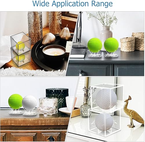 Miniatura 7 de Kisangel 2 juegos de soporte de béisbol vitrina de pelota de golf exhibe acrílico vitrinas para recuerdos de béisbol, béisbol con autógrafo