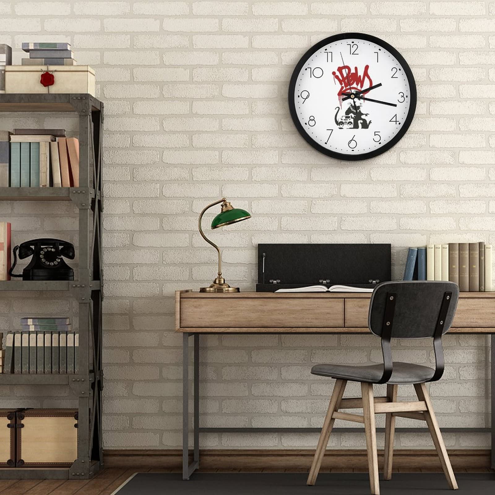 Amazon.co.jp: 壁掛け時計 Banksy バンクシー グラフィティ ストリート