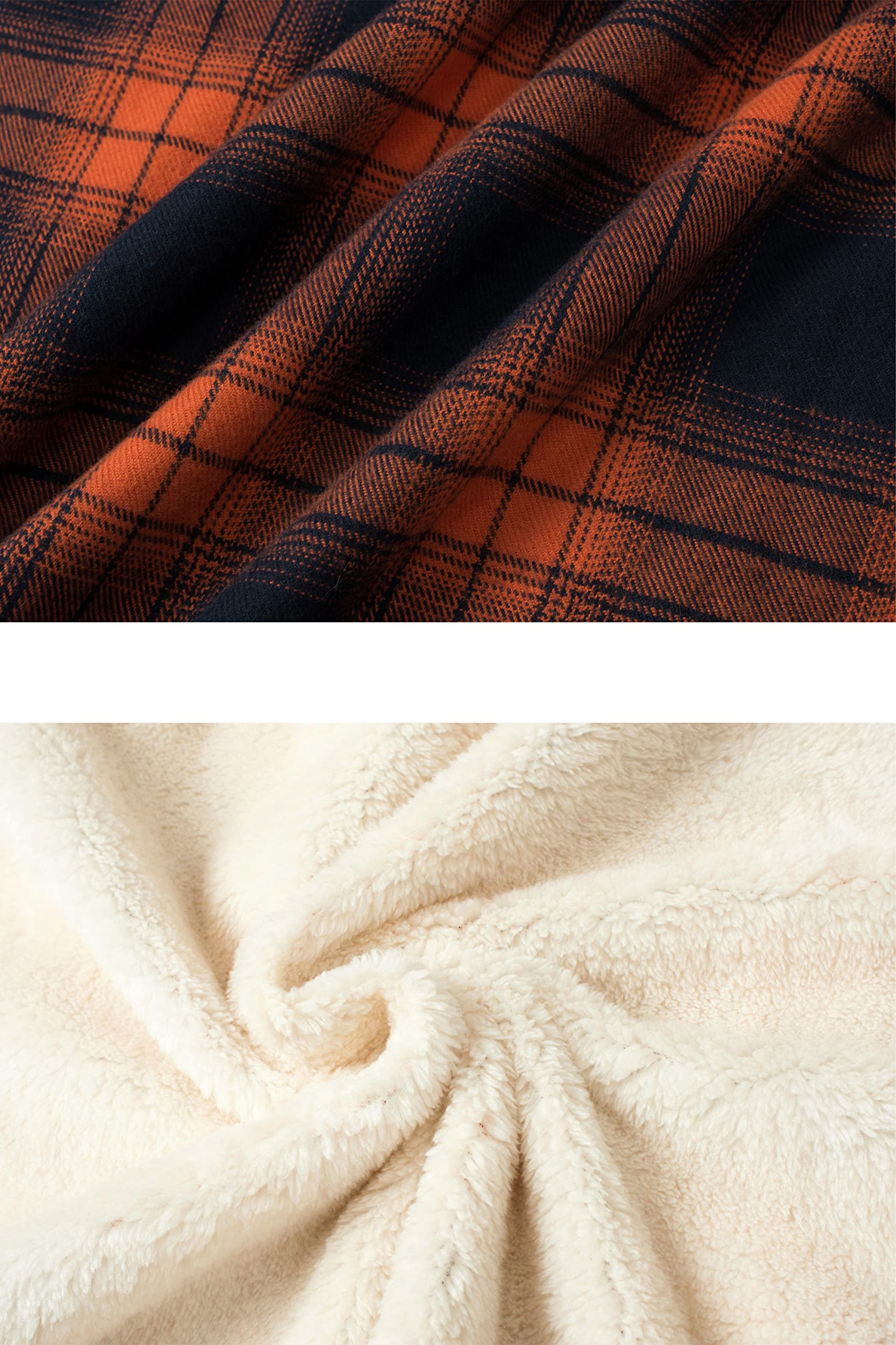 TACVASEN Chaqueta de Hombre Chaquetas a Cuadros Forradas Chaqueta de Trabajo de Franela Chaqueta de Camisa de Leñador de Invierno