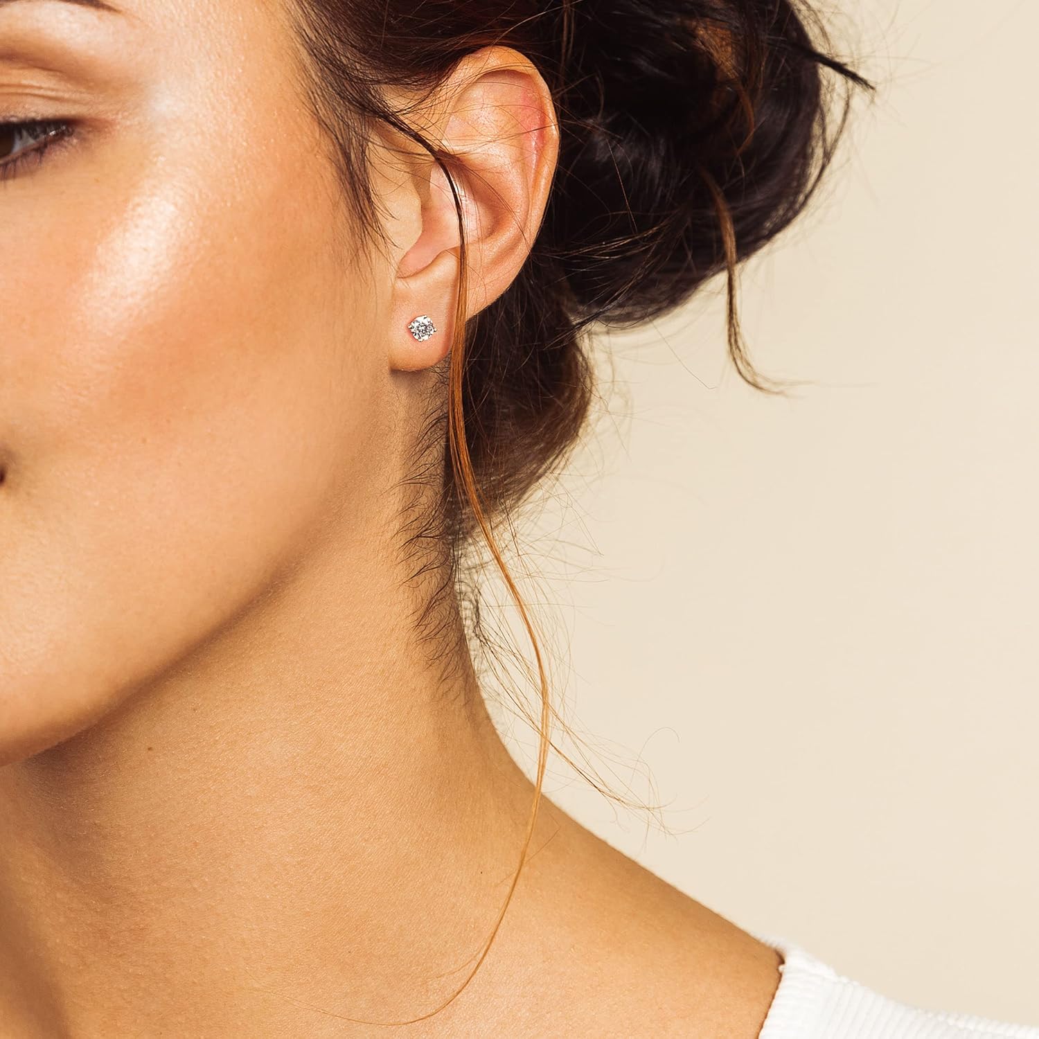 925 Sterling Silver 4 Prong Cubic Zirconia Stud Earrings for Women, Hypoallergenic, Sizes 2mm-6mm - Image 3