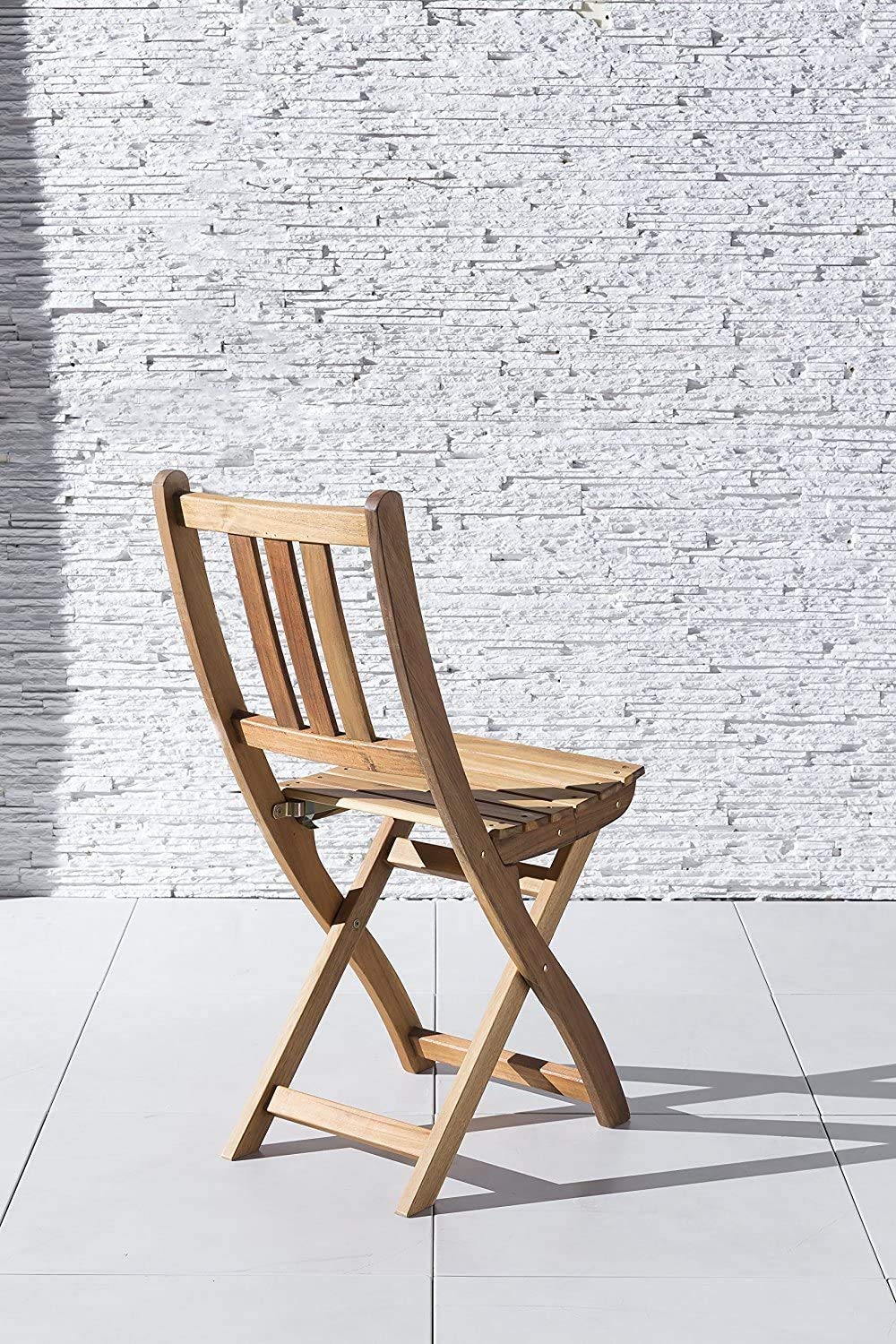 SAM 2er Set Akazien-Holz Gartenstuhl, ideal für Balkon, Garten Terrasse, zusammenklappbar