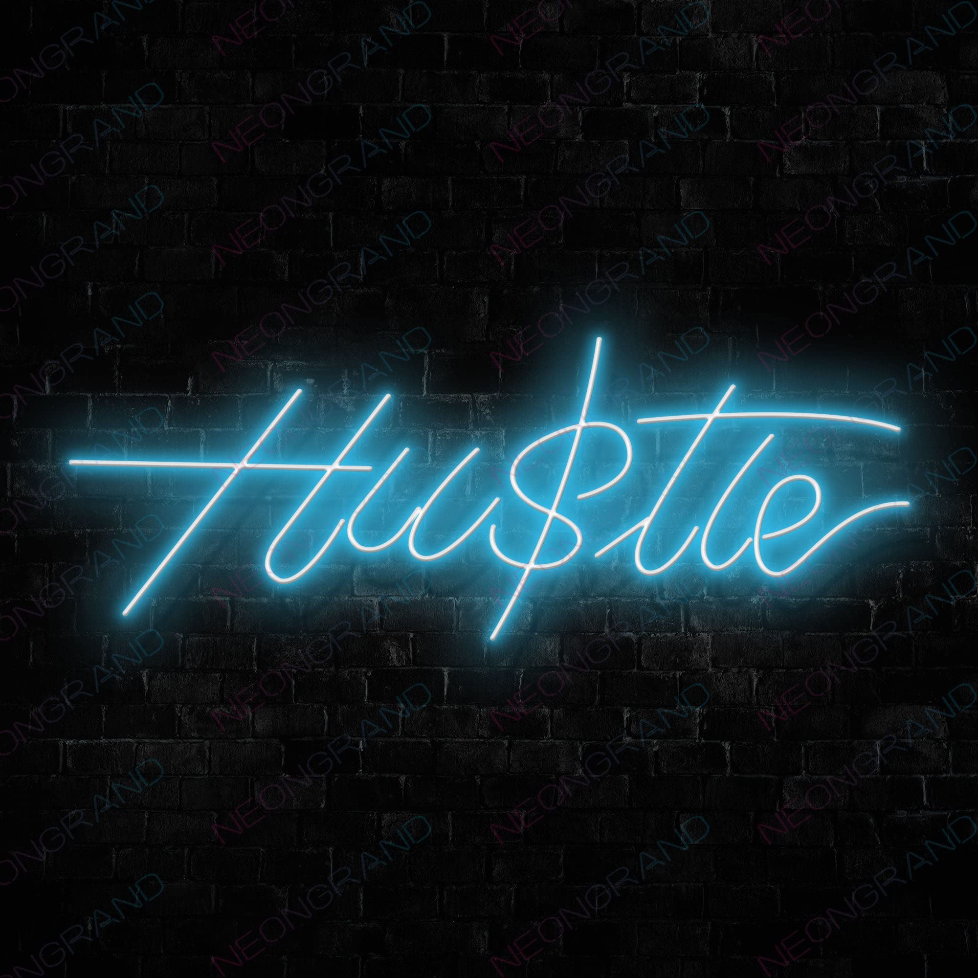 オリジナル　ブルー　LED ネオン管　Hustle 看板 壁掛け インテリア Amazon.com : Hustle Neon Sign, Hustle LED Light, Neon Sign Hustle