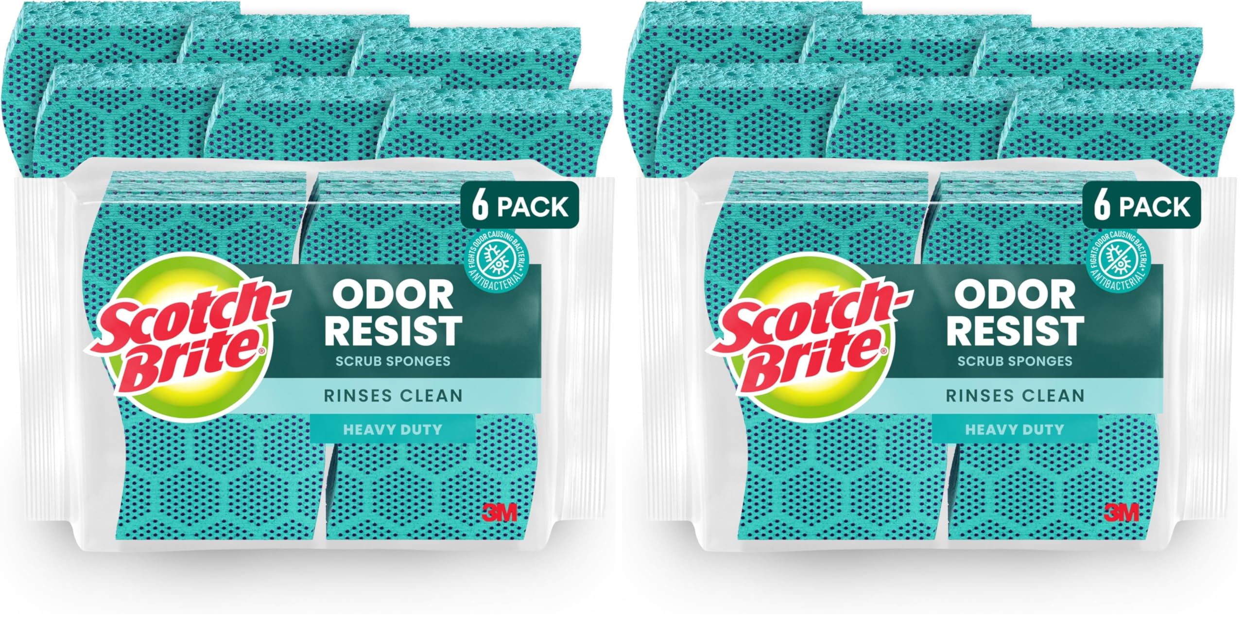 Scotch-Brite Scrub Dots Heavy Duty Sponge Powerful Scrubbing Rinses Clean for Washing Dishes and Cleaning Kitchen 6 Scrub