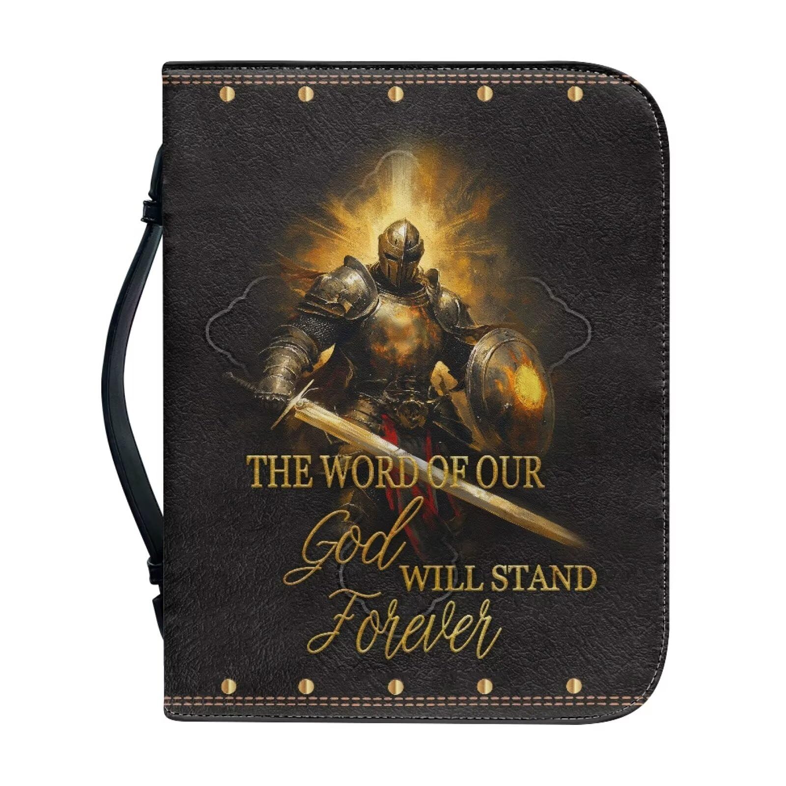 Kuiaobaty Christian Warrior Bible Cover, Novel, Notebook, PU Leather Book Cover Case with Inside Pen Pocket, Book Protector for Bookish Gifts