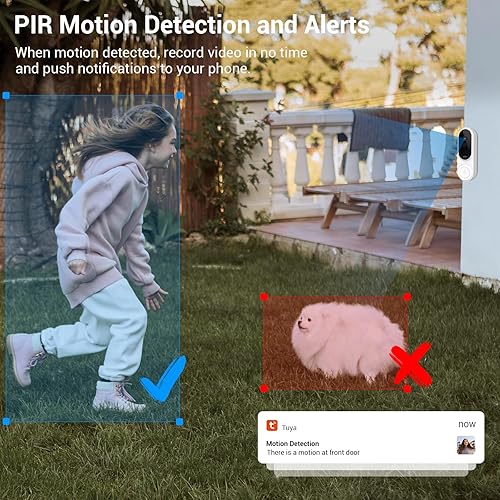 Miniatura 5 de Timbre de video inalámbrico, cámara de puerta delantera para apartamento, detección humana, visión nocturna, audio de 2 vías, lP64 resistente a la