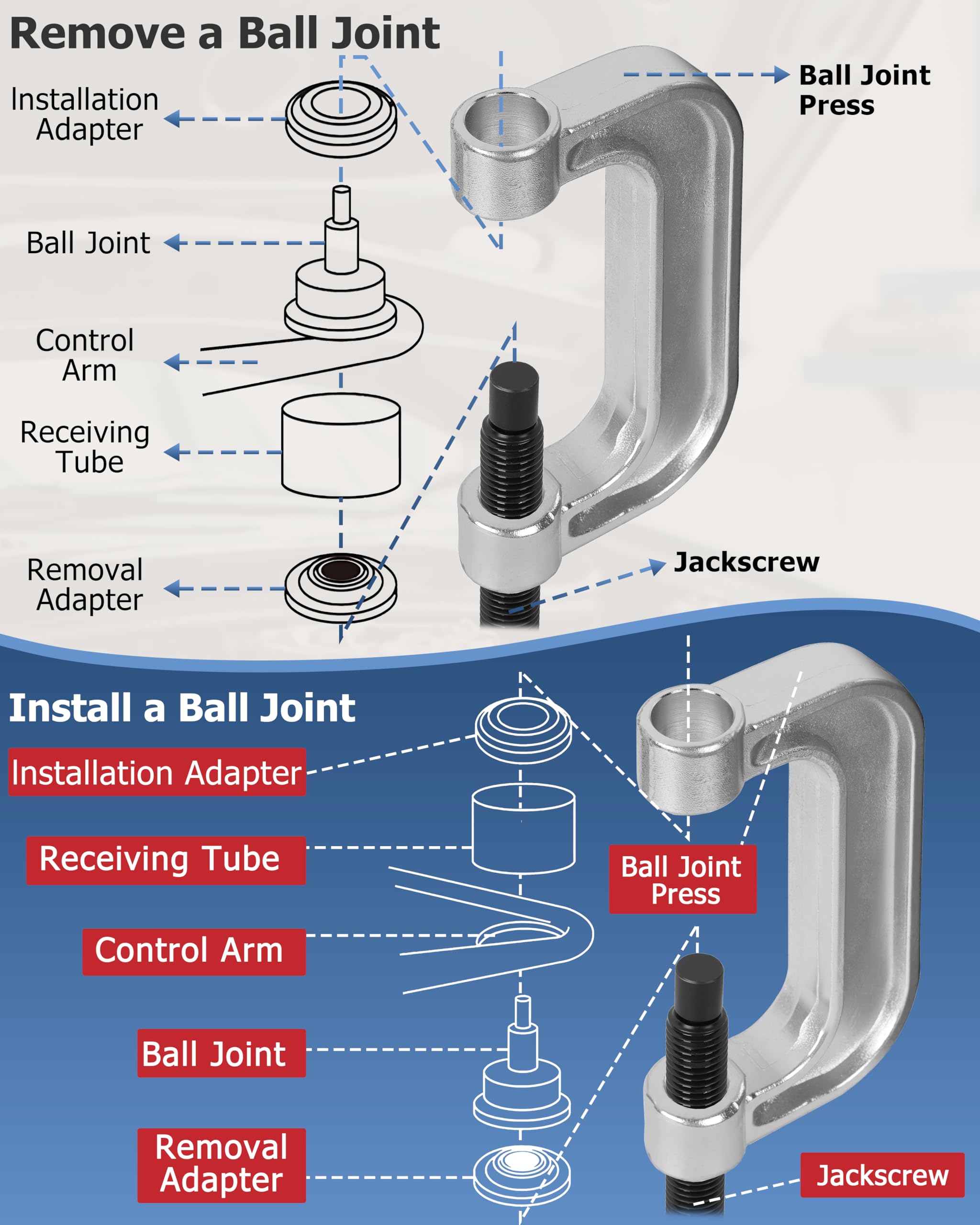DAYUAN 4 in 1 Estrattore per Qiunti a Sfera e Giunti a Sfera Articolati, Ball Joint Service Tool Kit