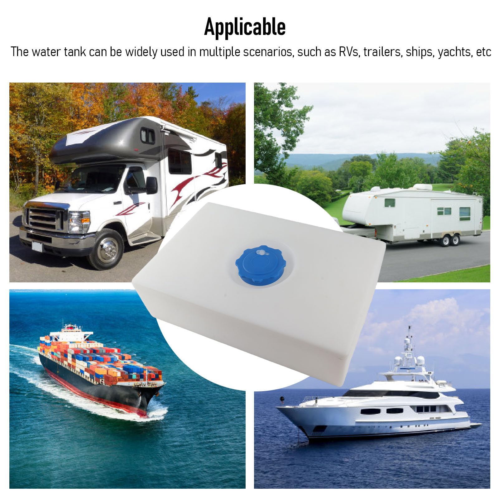 Serbatoio d'Acqua Dolce LLDPE 5 Galloni 20.47 x 13.39 x 5.51 Pollici per Barca Yacht