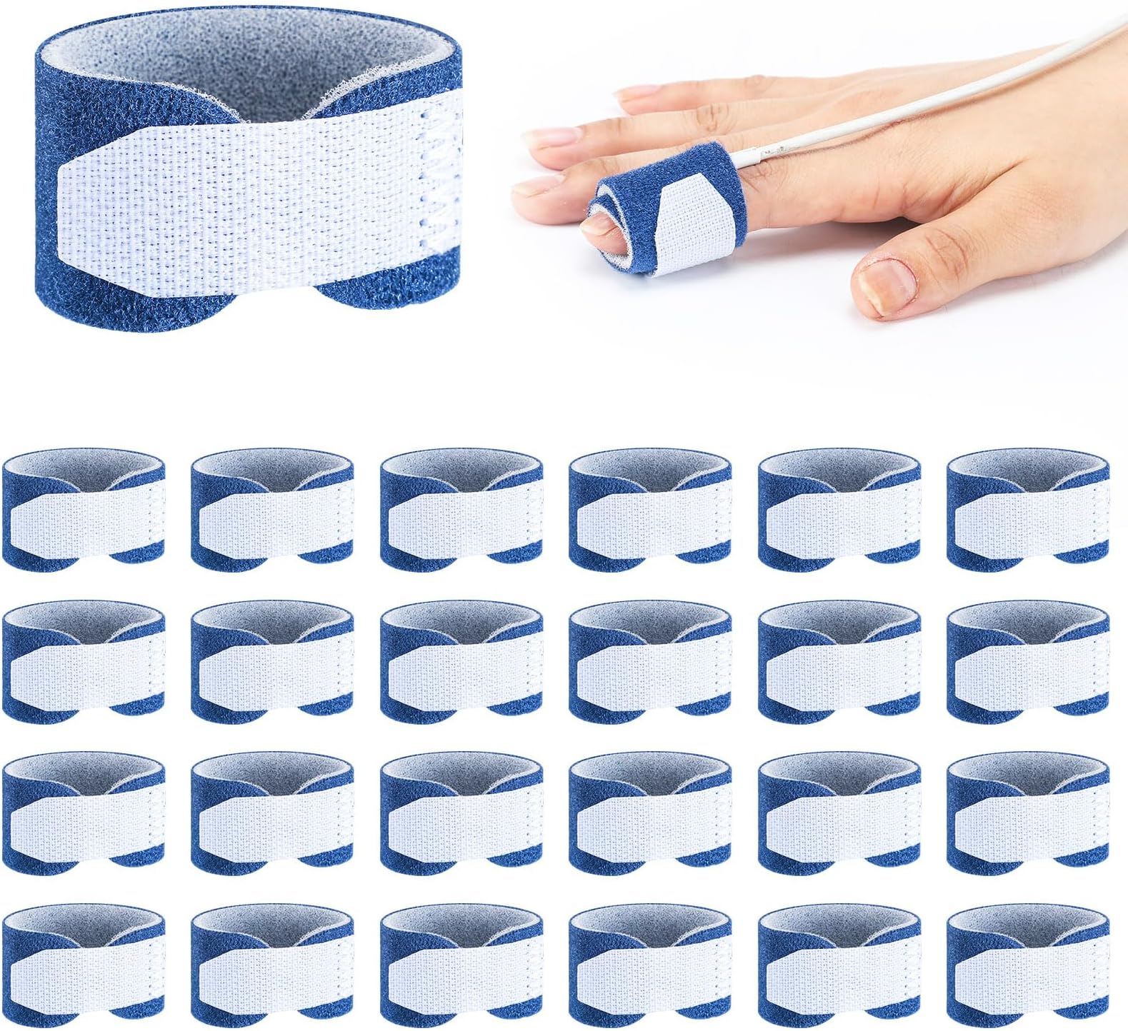 Threlaco 24 Pcs Pulse Oximeter Probe Wrap Baby Pulse Oximeter Infant Wrap Catheter Supplies Reliable Securement One Size Fits Most for Baby Children and Adults Home Care