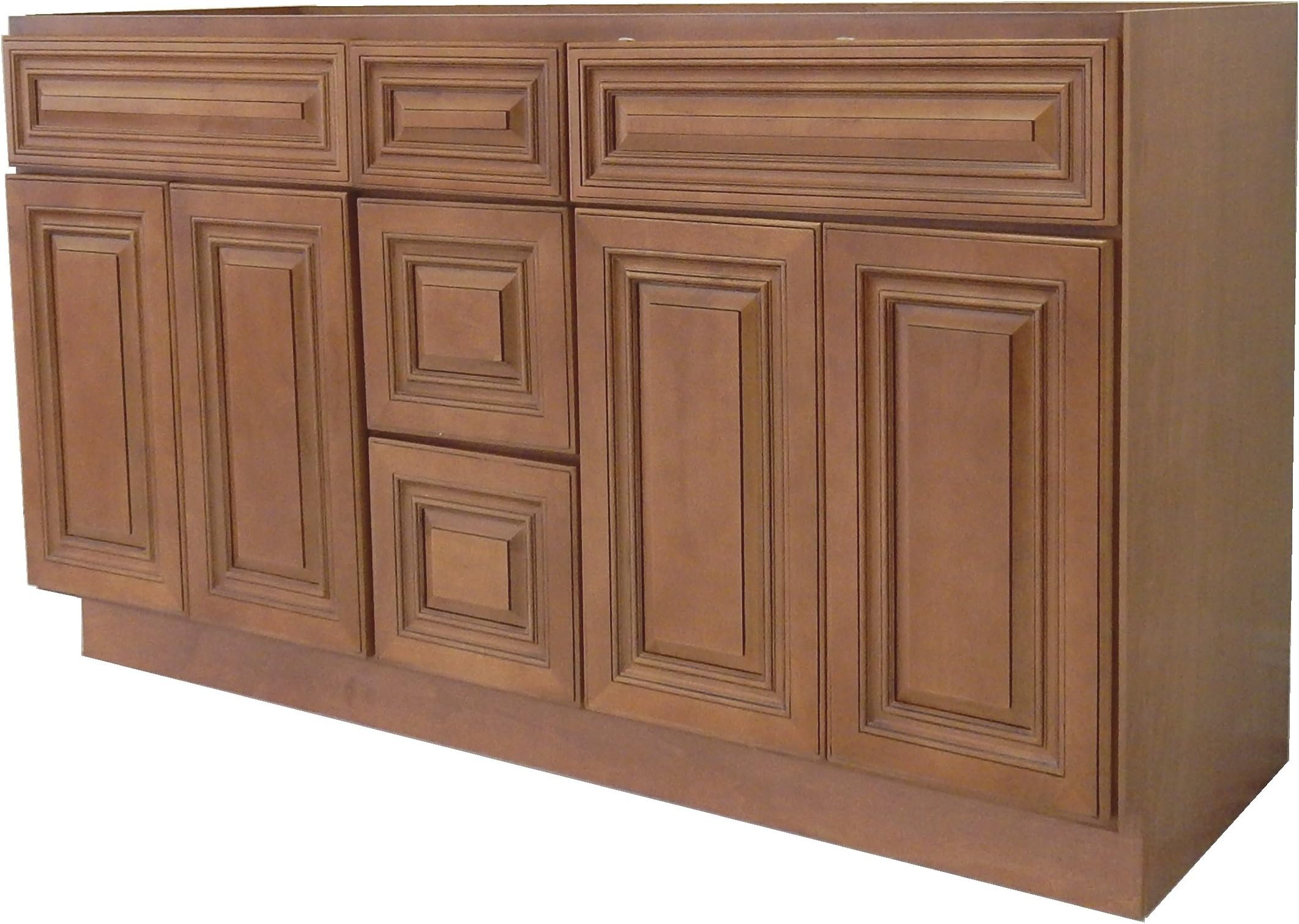 NGY Coffee Glaze Vanity Cabinet Maple Wood COG-6021DD, 60" L