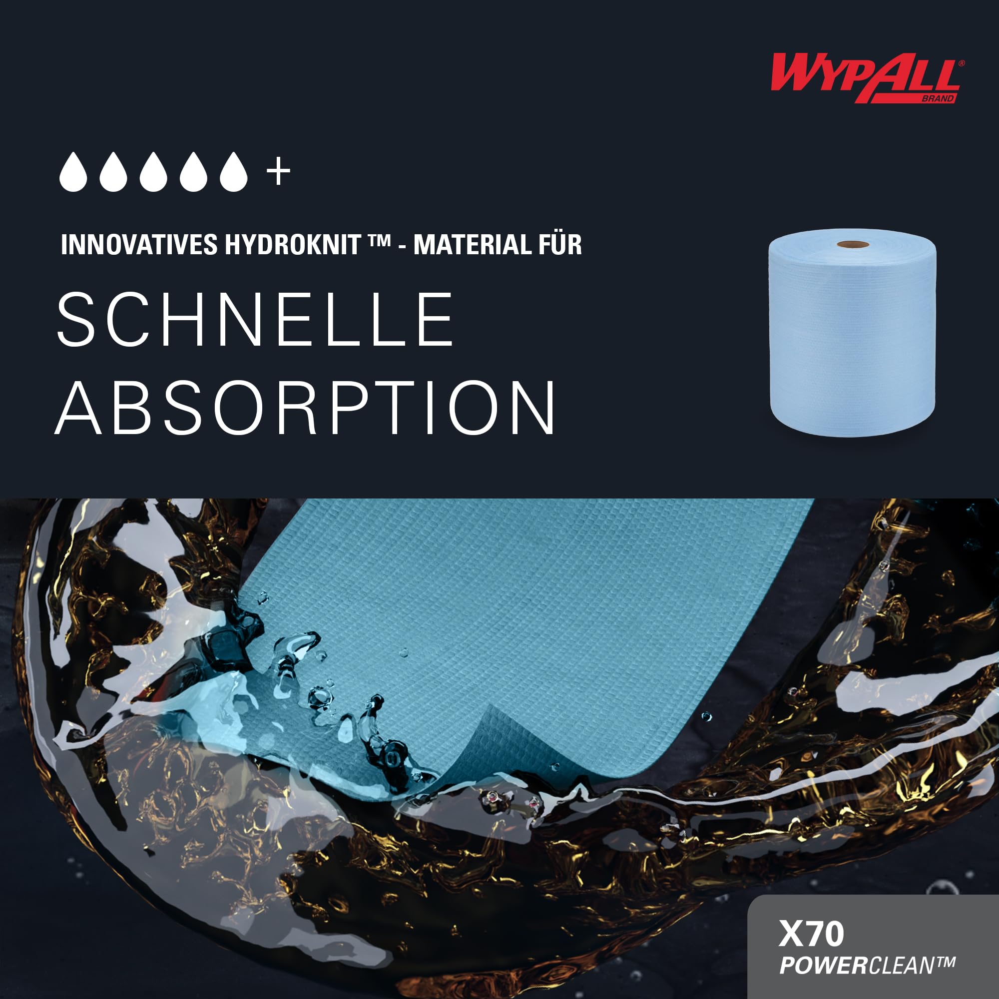 Wypall X80-Tücher, 1 Großrolle mit 455 blauen, 1-lagigen Werkstatthandtüchern., Artikel-Nr. 8347