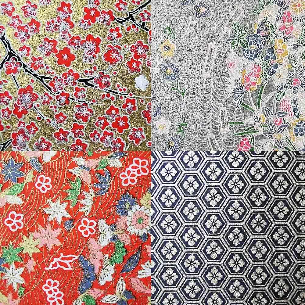 Yuzen Washi Paper 15.75" x 10.83", Large Japanese Washi Paper 4Sheet Pack, AA-4