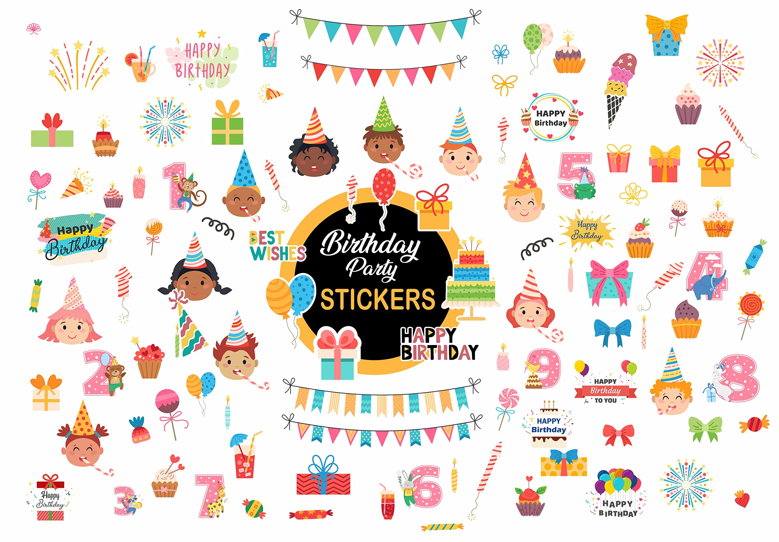 ISEE 360® Happy Birthday Scrapbook Stickers For Journals Scrapbooking DIY Kids
