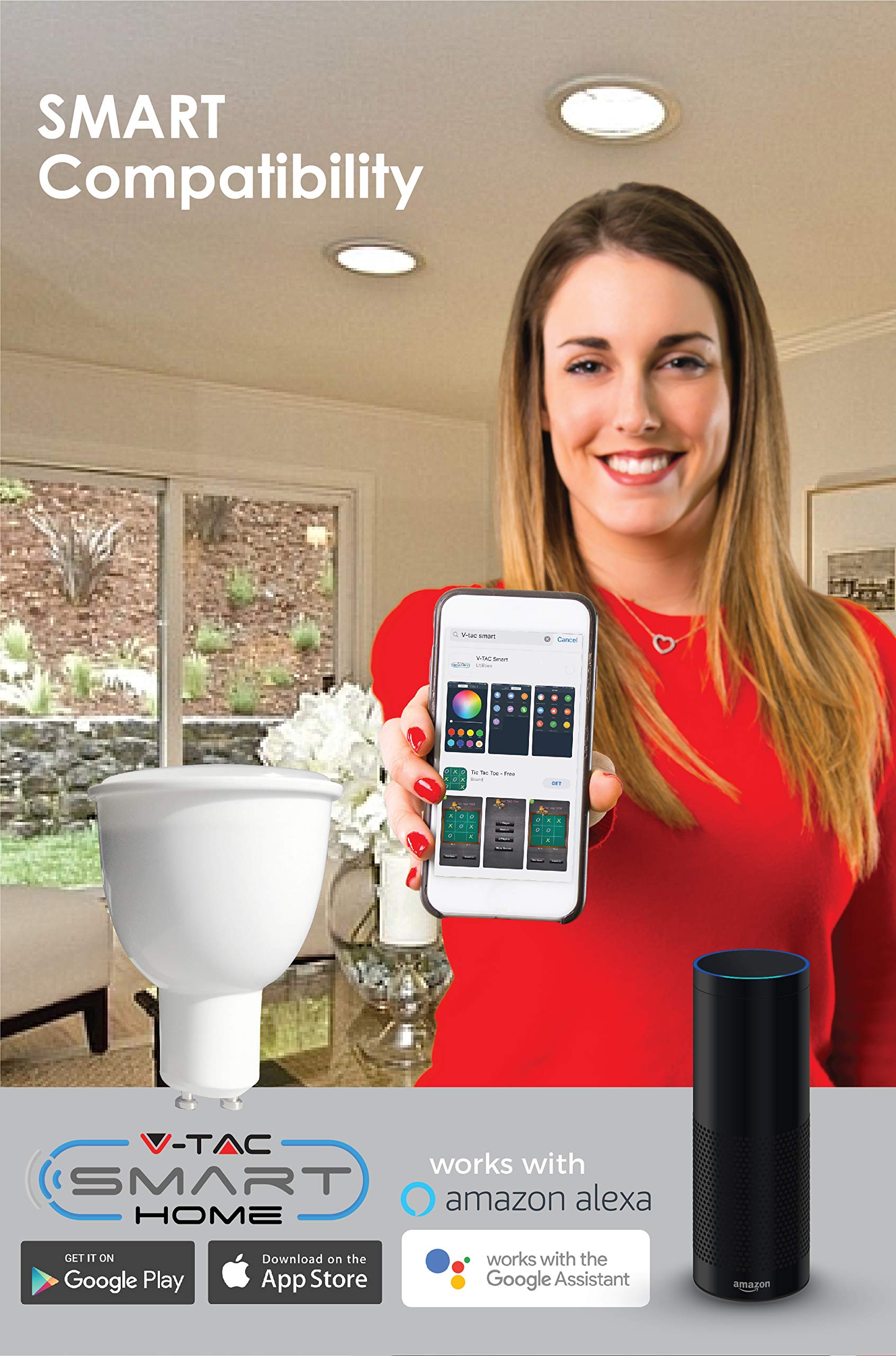 V-TAC Inteligentna żarówka z Wi-Fi, LED, 4,5 W