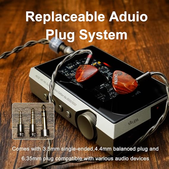 HiFiGo DUNU x Gizaudio Da Vinci IEMs 2DD+4BA Hybrid Drivers in Ear Monitor, 5-Way Frequency Crossover HiFi Wired Earbuds with 3.5/4.4mm Detachable Cable for Musician Audiophile (Da Vinci)