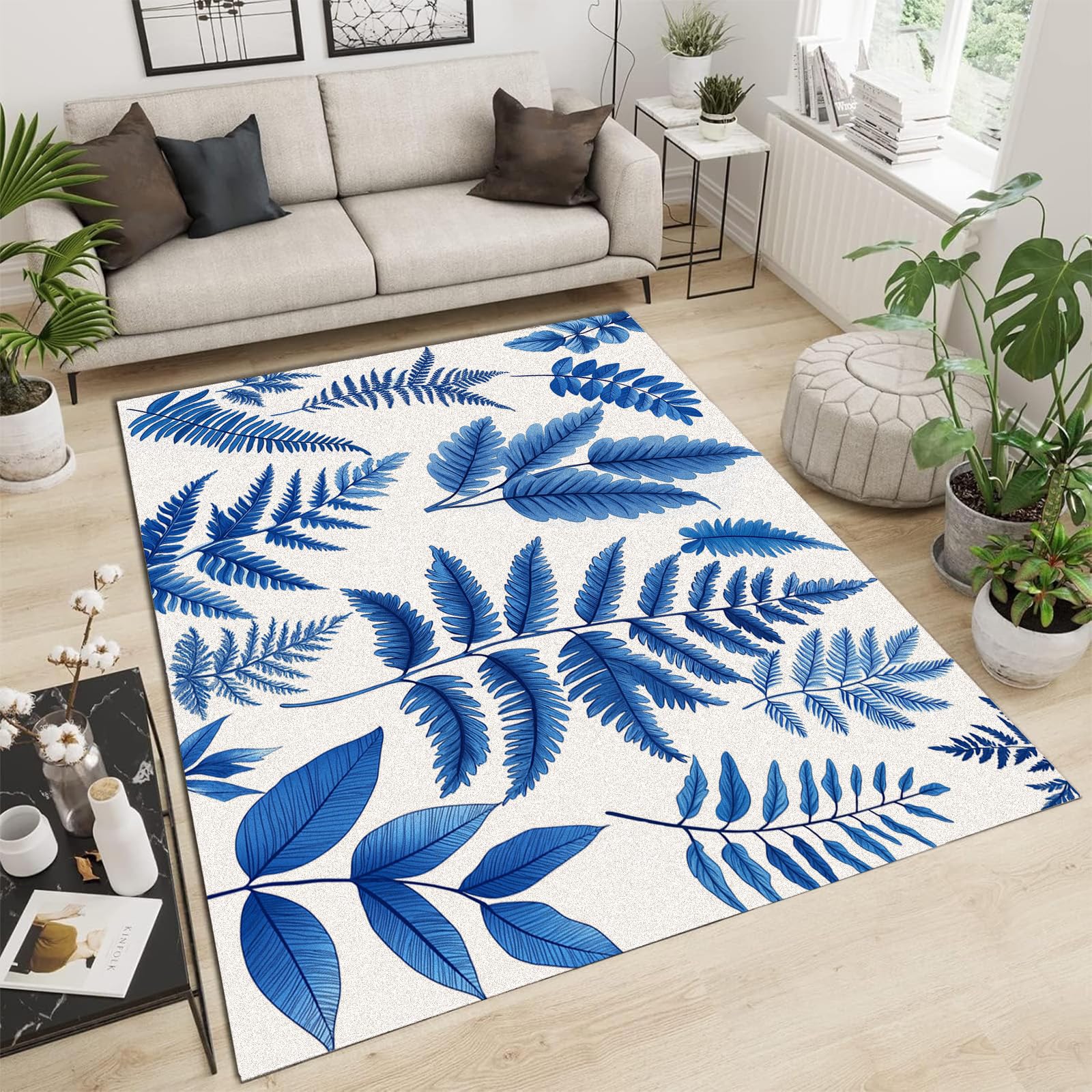 Tapis antidérapant à poils courts doux et grand tapis de sol 150x210cm lavable