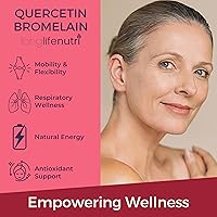 Vista 4 de LongLifeNutri Quercetina 500 mg con bromelina 100 mg 120 cápsulas vegetarianas Suplemento antioxidante natural Complejo de alivio Dihidrato
