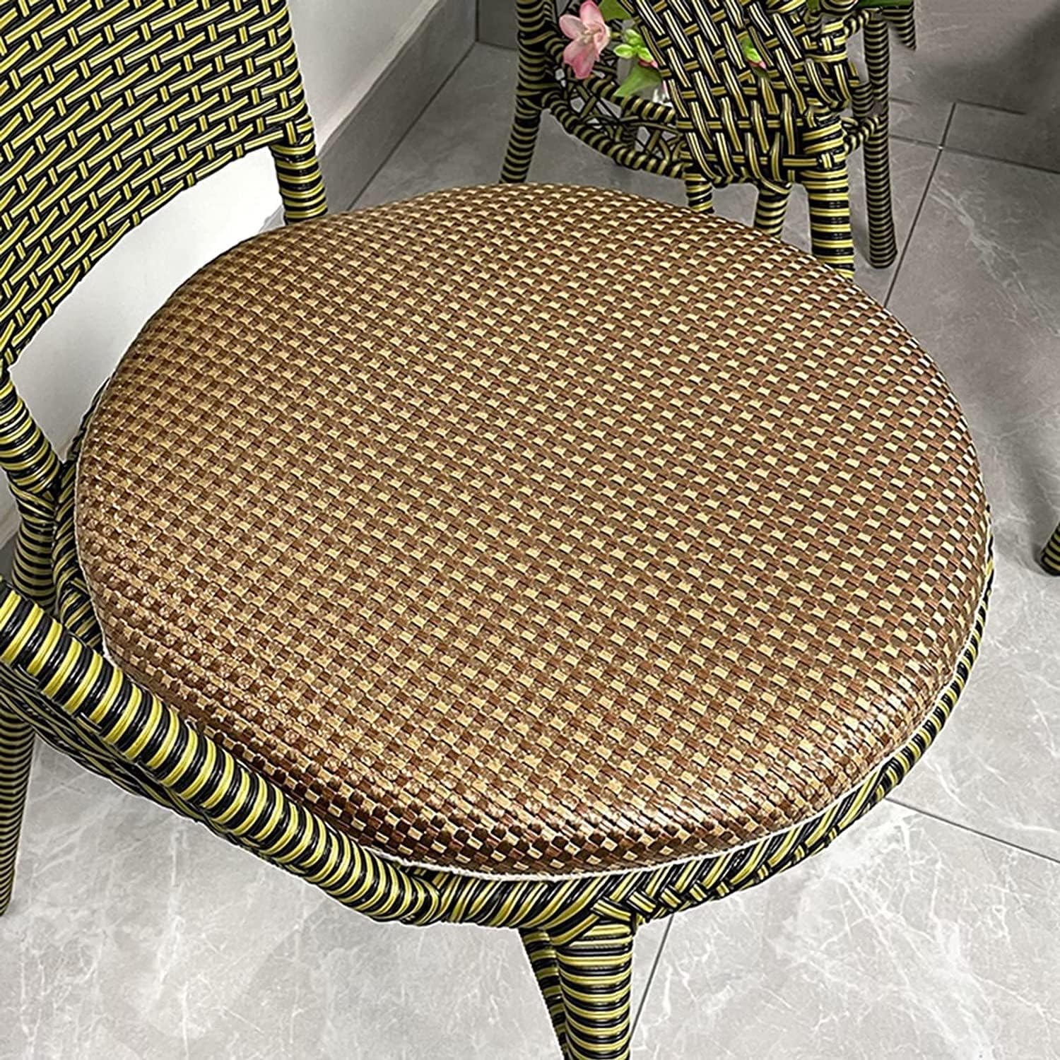 Tophacker Round Circular Chair Cushion Seat Pads for Dining Chairs Kitchen Garden Fabric Removable Cover Indoor Outdoor Seat Pad Cushions Living Room Patio Office Shop (Color : A, Size : 50cm)