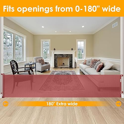 Miniatura 9 de Mom's Choice Awards Ganador de los premios  Puerta de bebé extra ancha de 120 pulgadas para puertas de bebé retráctiles de gran apertura para