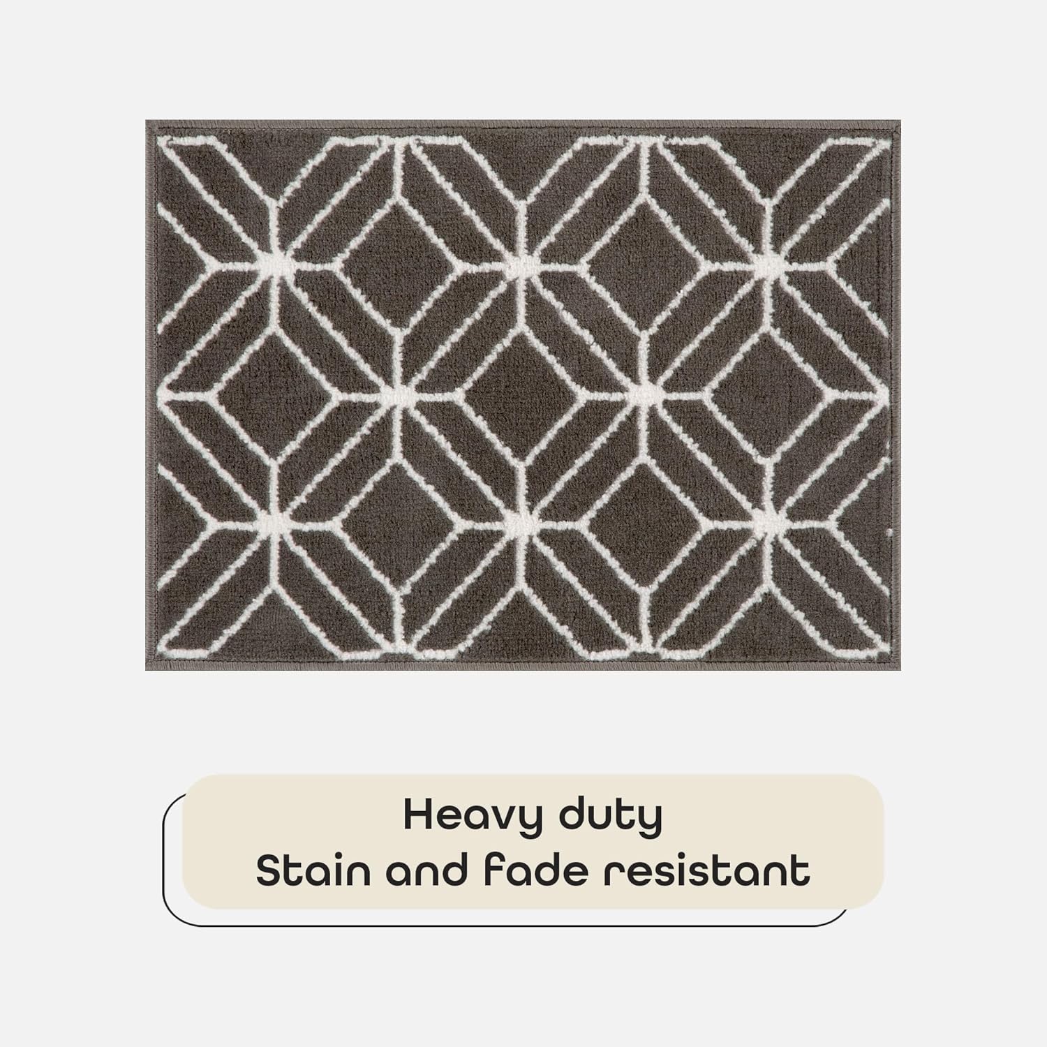 3-Piece Indoor Area Rug Set - Non-Slip Rug Set Includes Large Area Rug with Hallway Runner & Door Mat - Living Room, Bedroom, Kitchen & Entryway Rugs - Zara Grey - Achim Home Décor