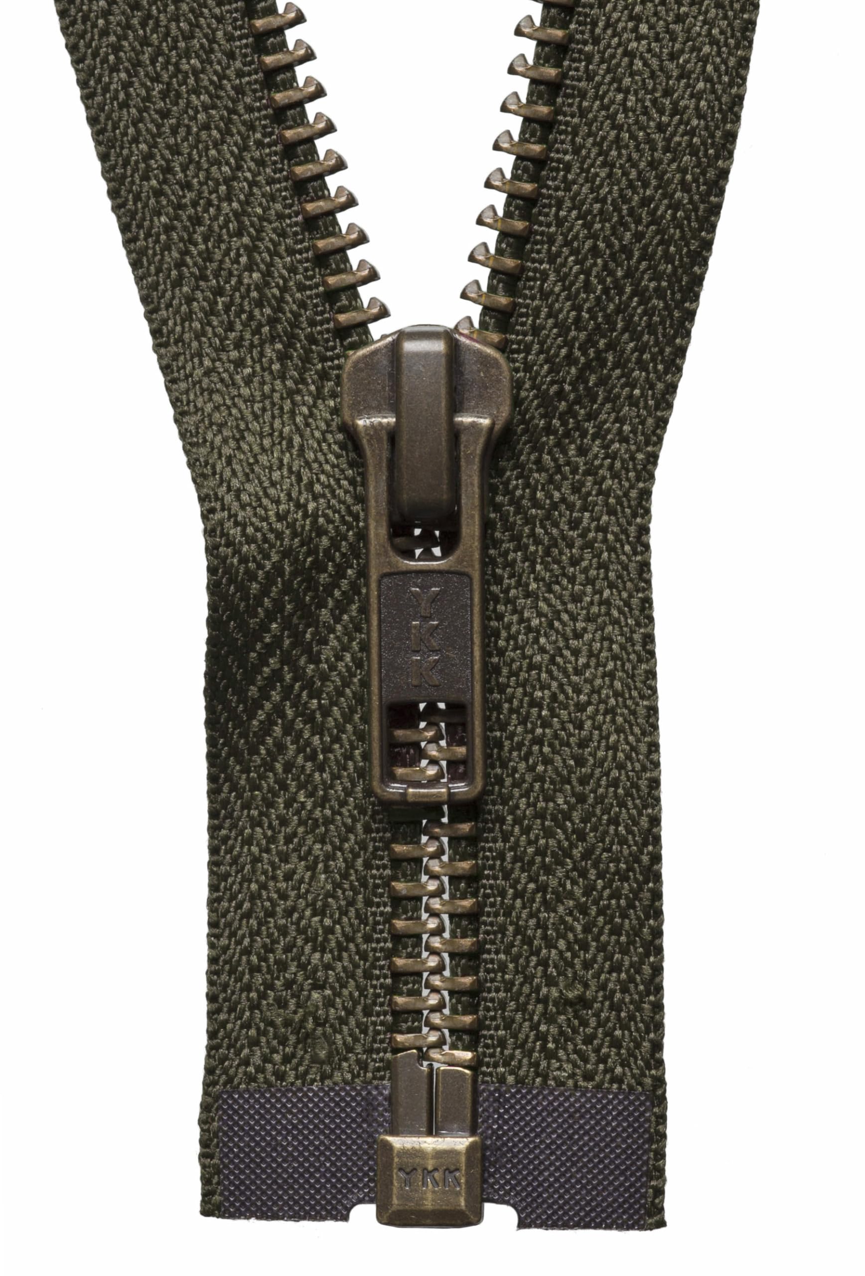 YKK Khaki Strong Metal Tooth Open End Zip - 66Cm