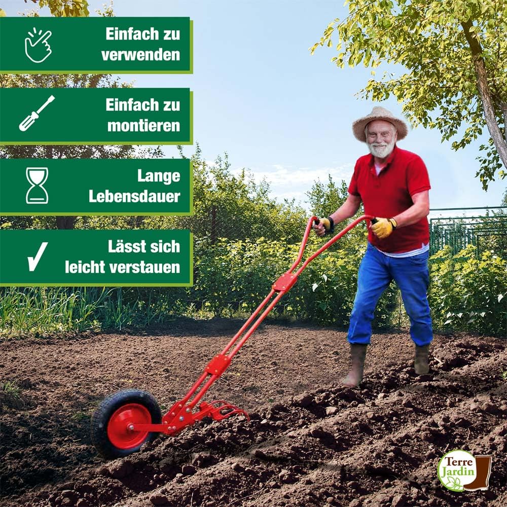 TERRE JARDIN Multifunktionsrad-Radgrubber/Gartenhacke
