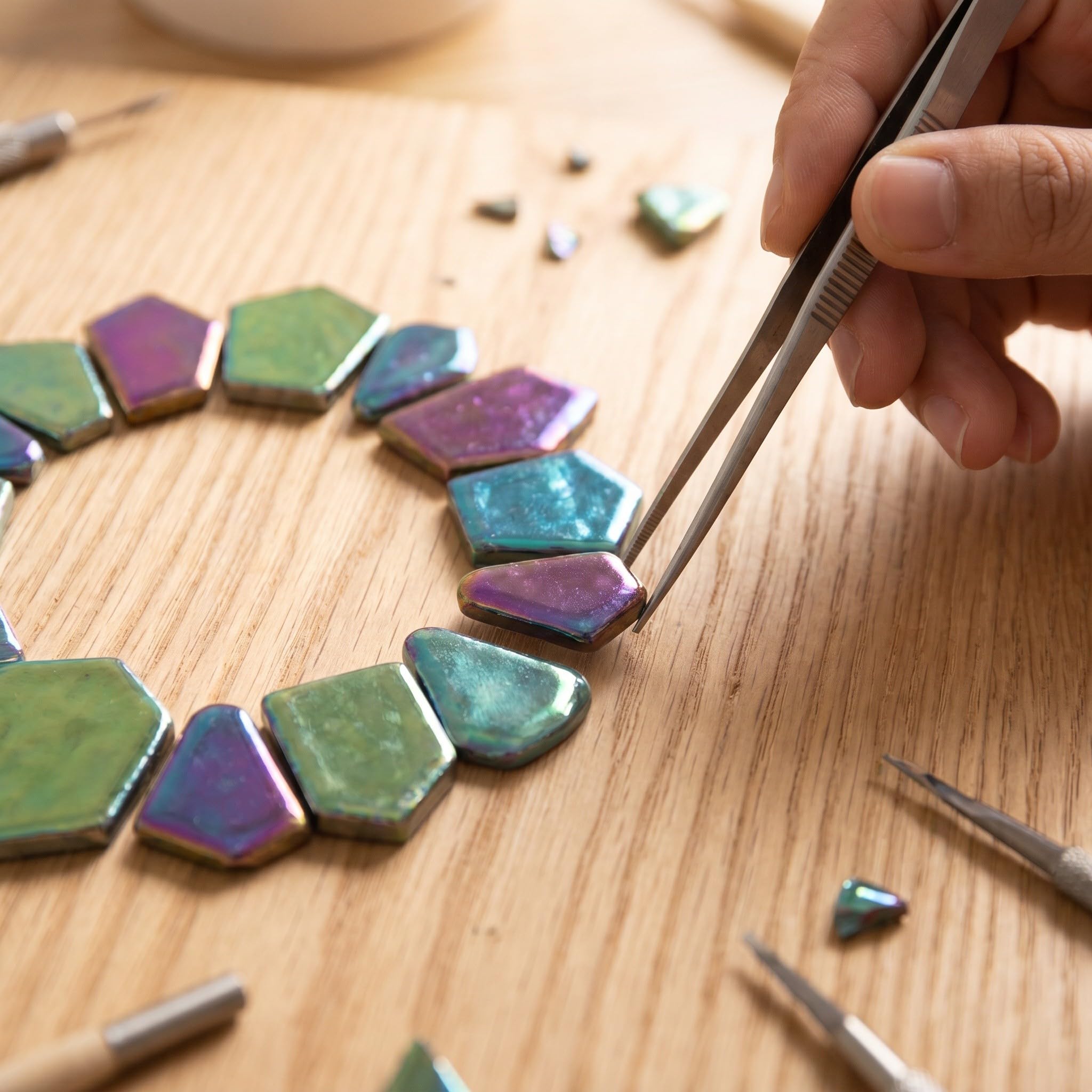 Pezzi di mosaico irregolari, piastrelle di ceramica colorate, 1. 1 libbra