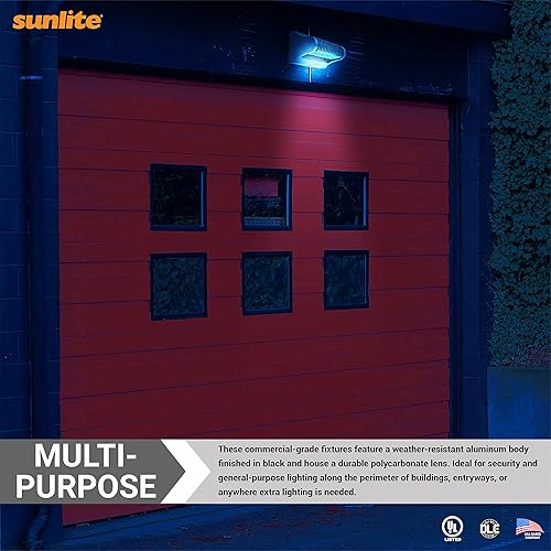 Miniatura 6 de Sunlite 97087 - Paquete de pared giratorio LED para exteriores 40 vatios 5720 lúmenes luz diurna de 5000 K 70 CRI UL y DLC negro para uso